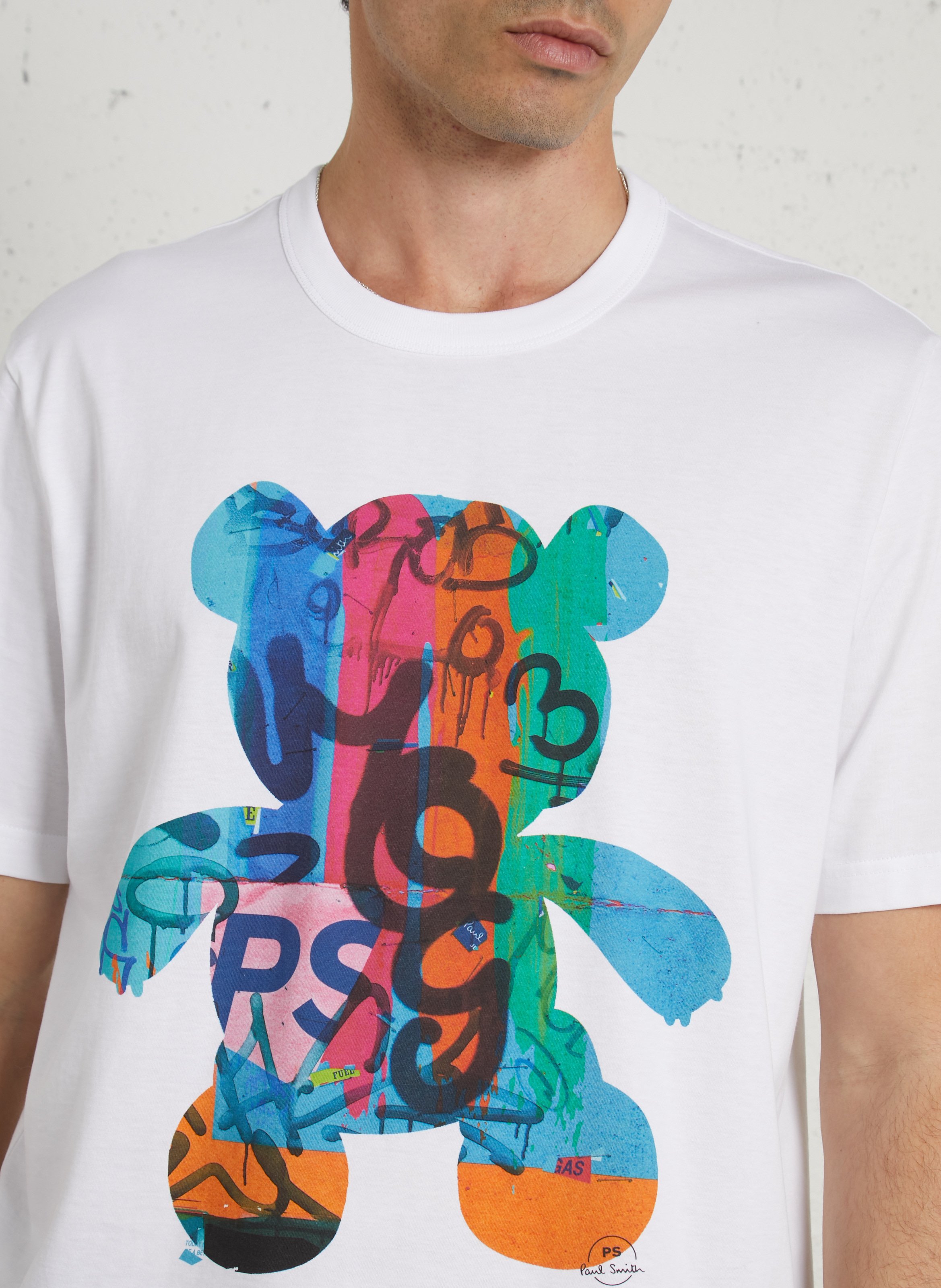 Camiseta recta cuello redondo de algodón orgánico PAUL SMITH Blanco