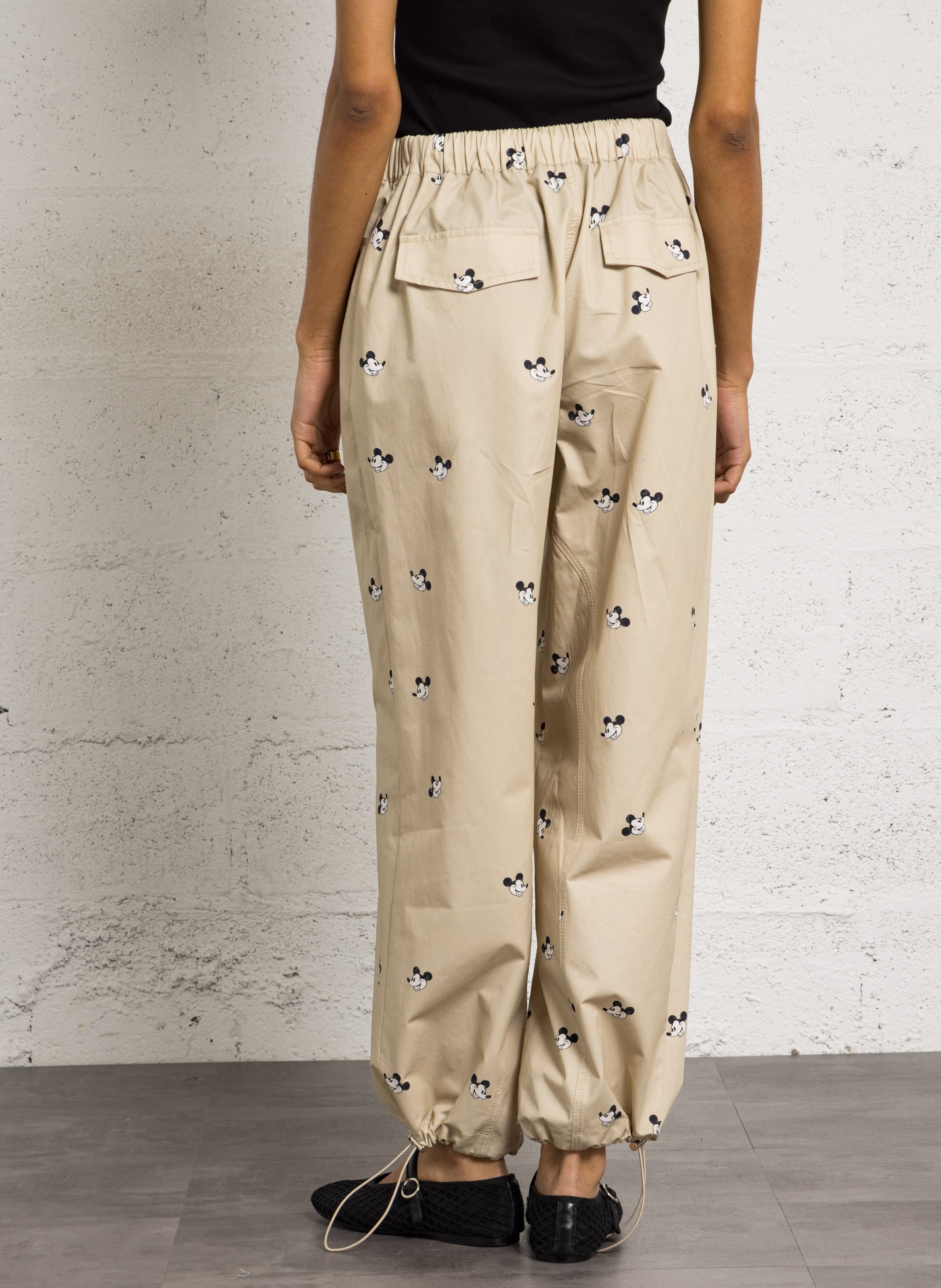 Pantalon large en coton BERENICE Beige