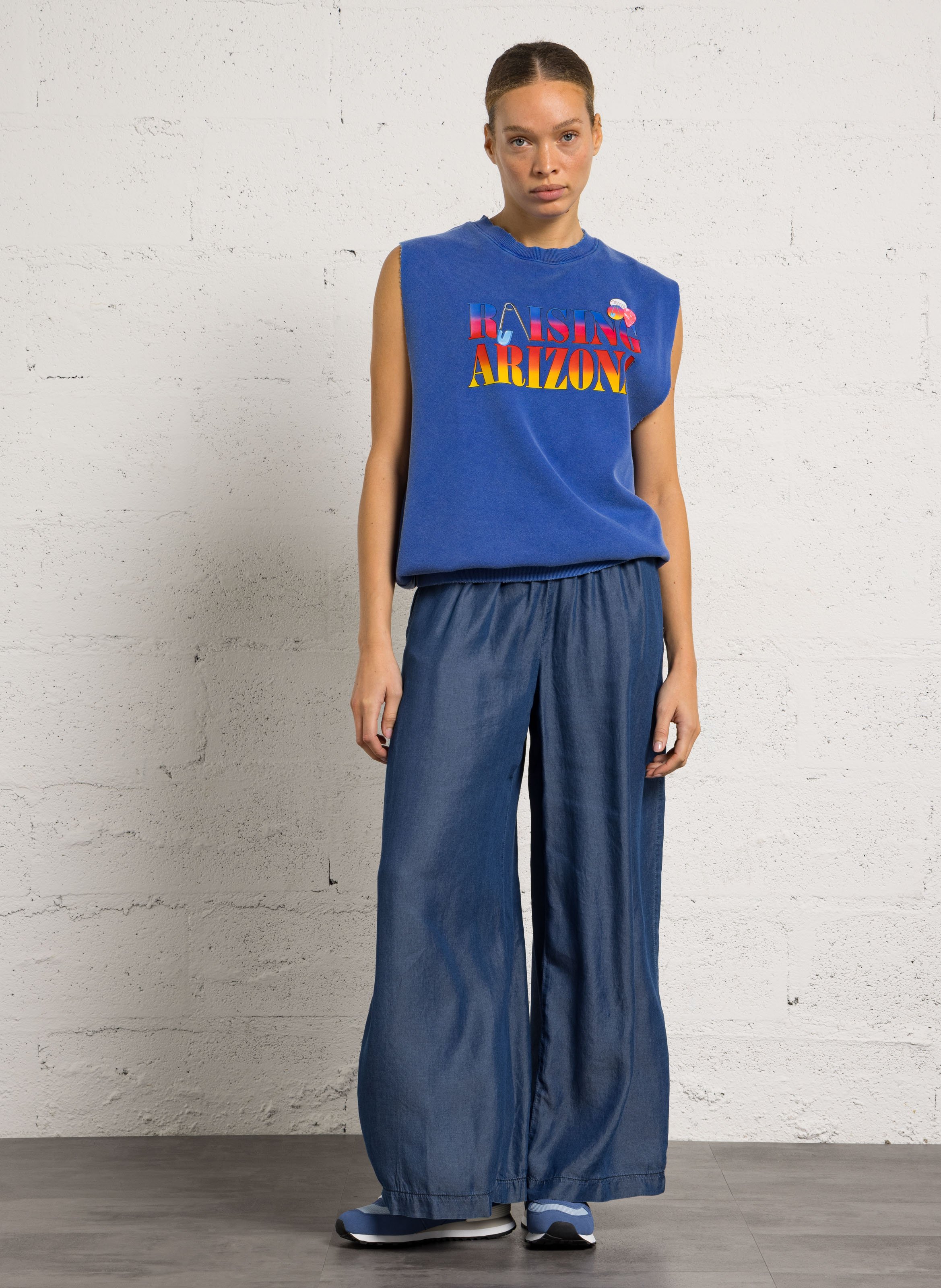 Cotton-mix round-neck sweatshirt NEWTONE Blue