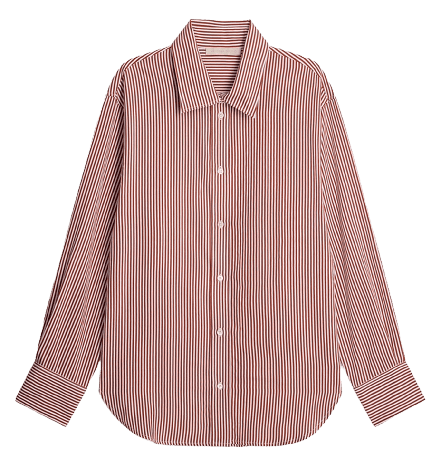 Gestreept, recht overhemd met klassieke kraag VANESSA BRUNO Bruin