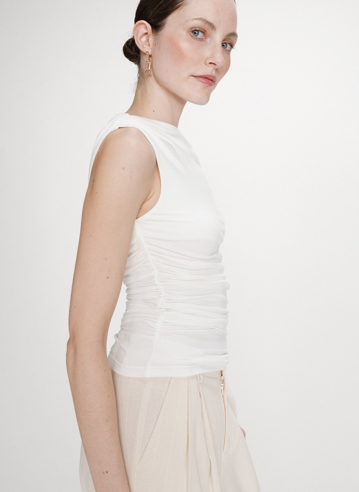 Top col montant  GRACE ET MILA Blanc