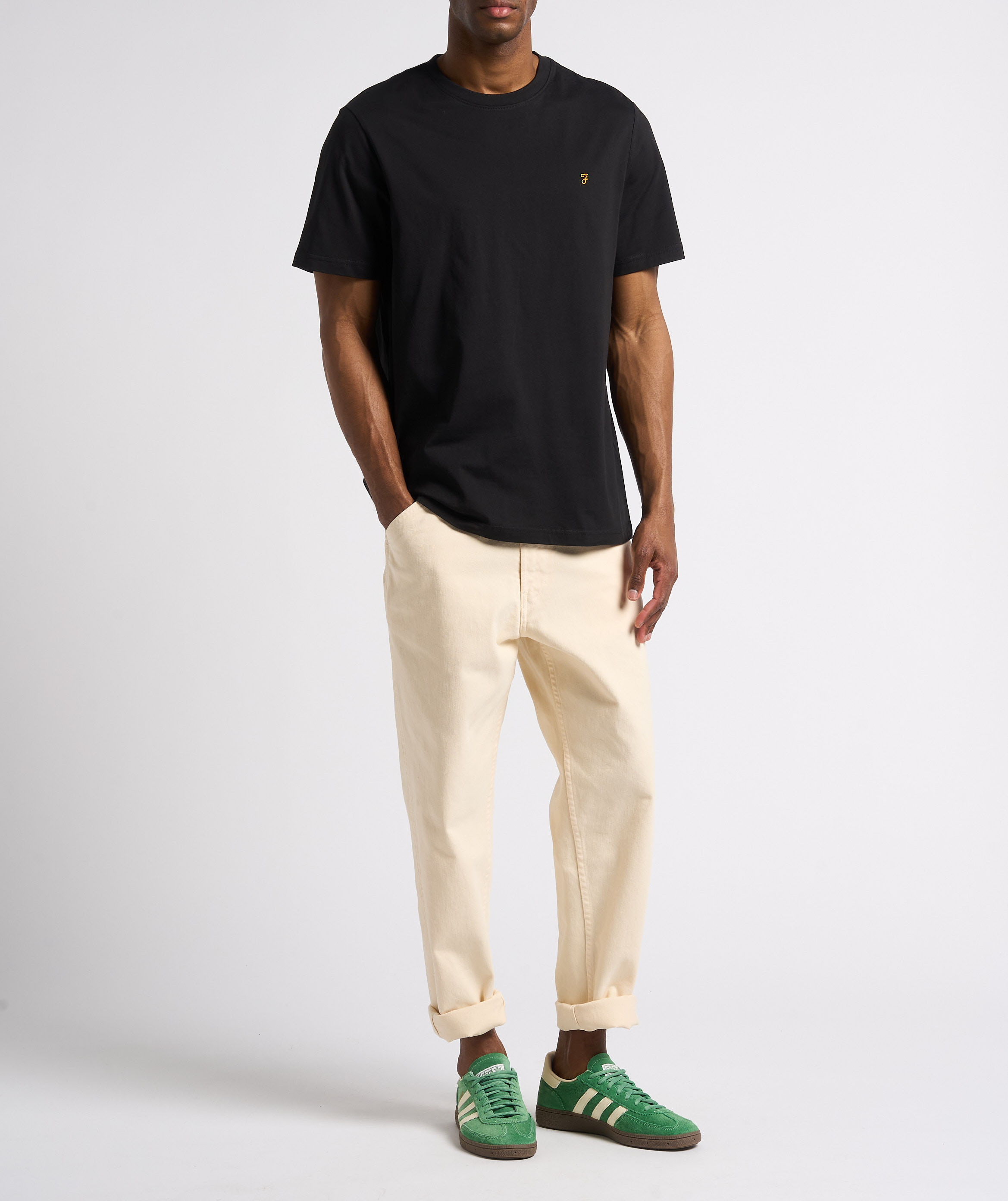 Organic cotton round-neck T-shirt FARAH Black