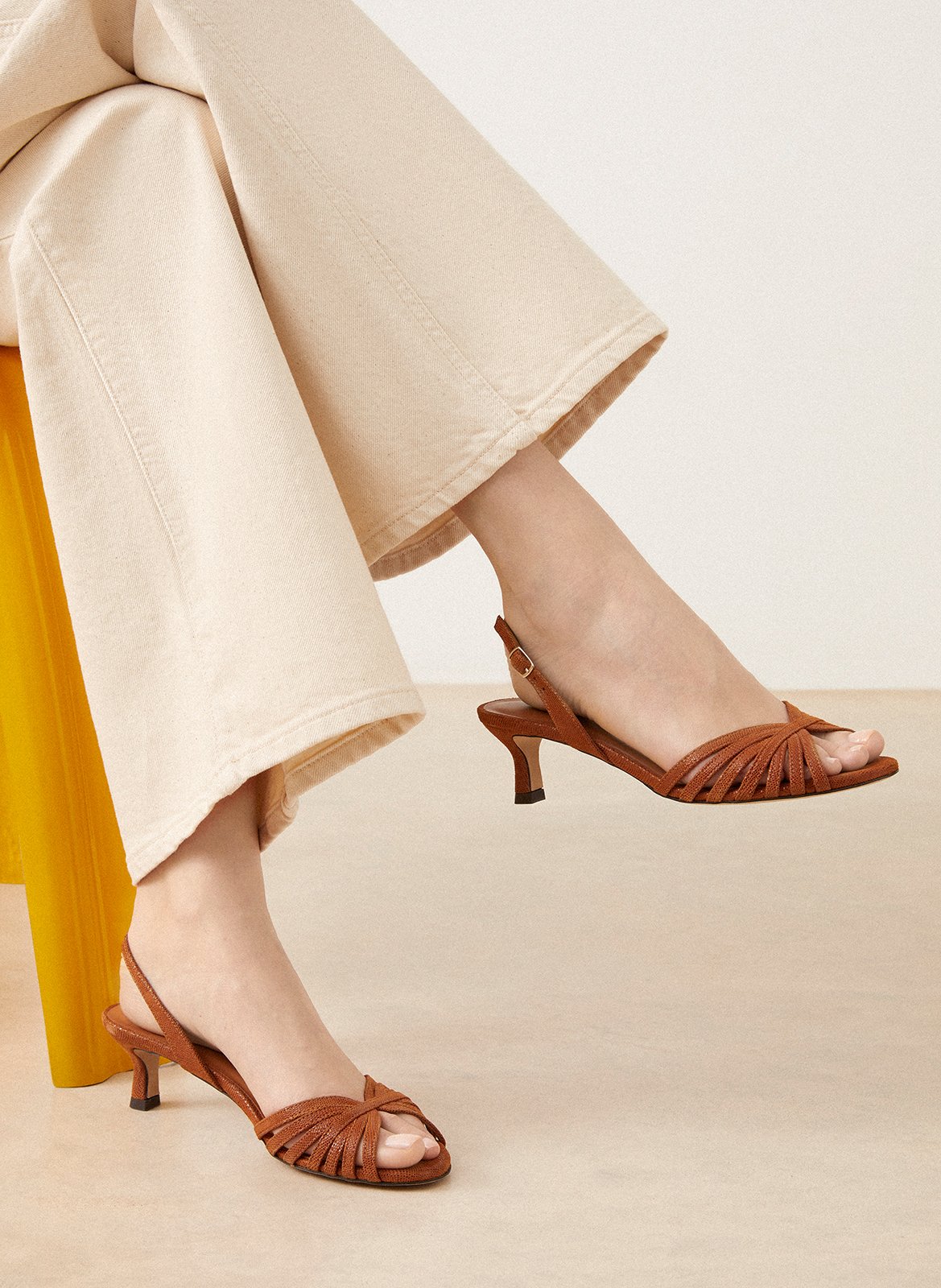 Alice - Ledersandalen mit Absatz RIVECOUR Braun