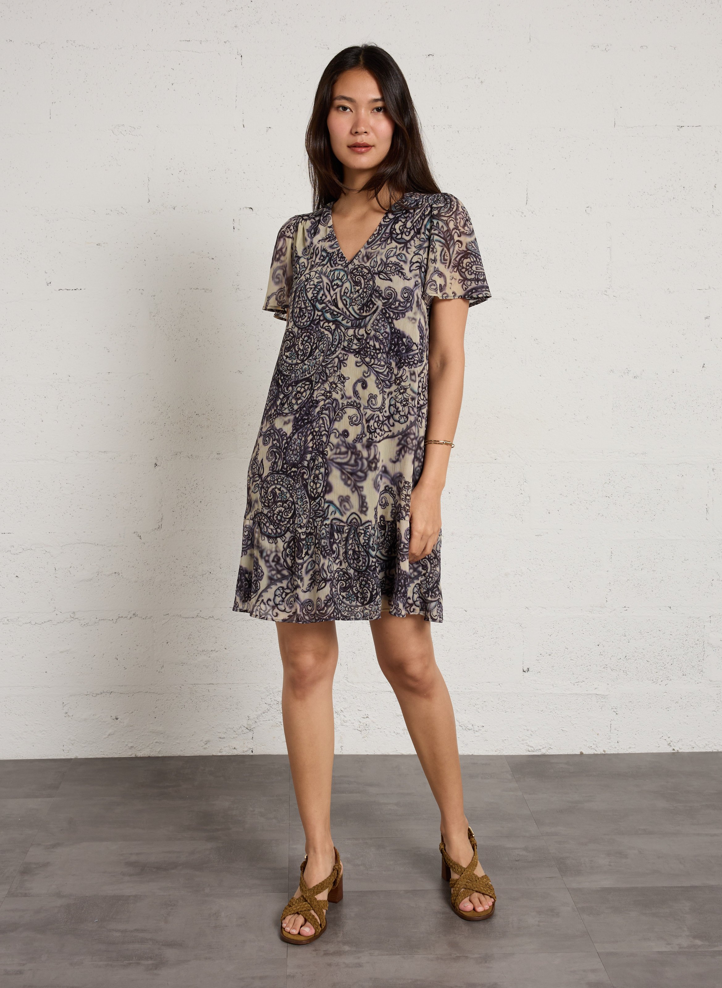 Kurzes Kleid mit Print SUD EXPRESS Blau