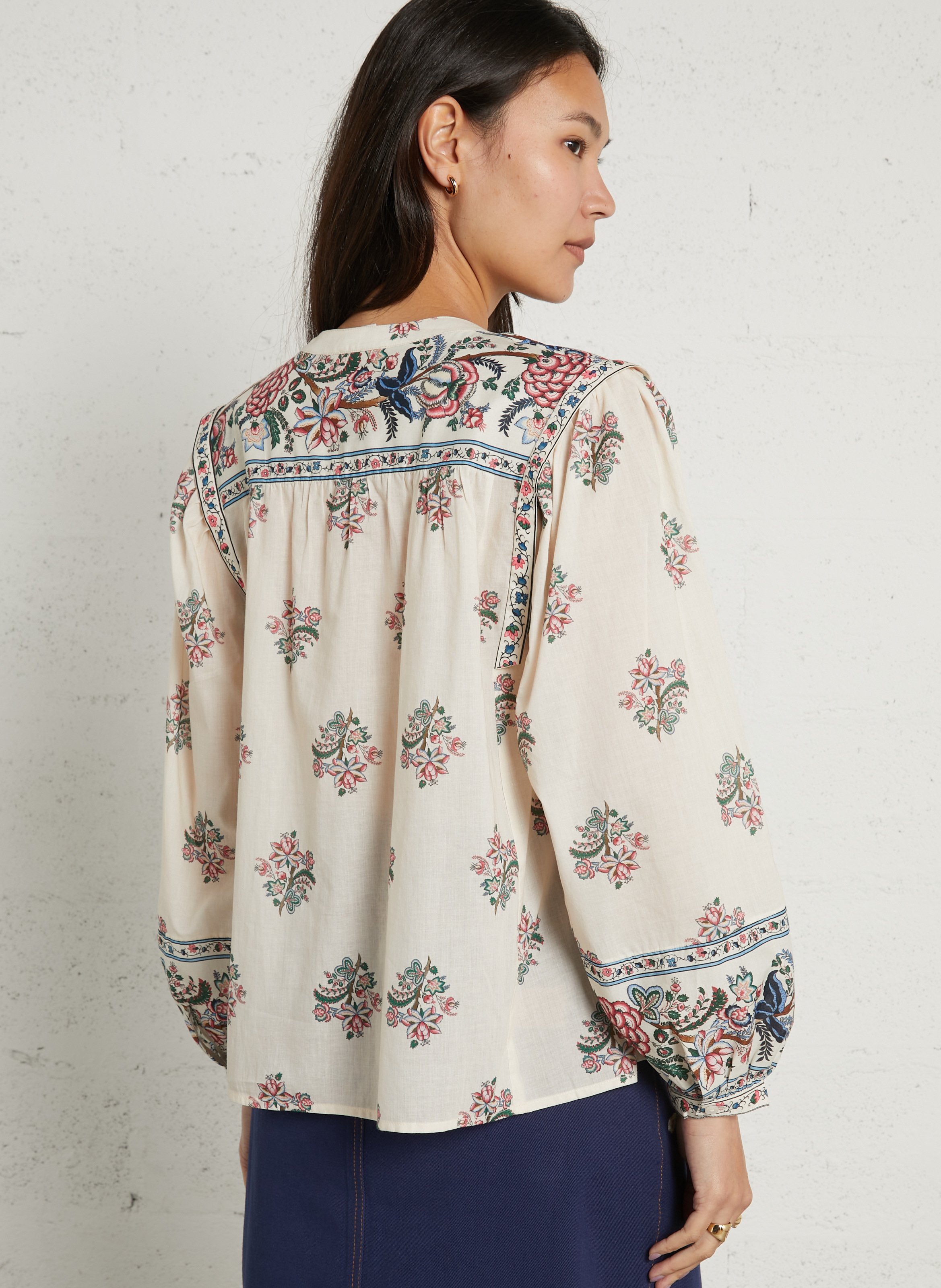 Chemise col rond en coton bio LOUISE MISHA Beige