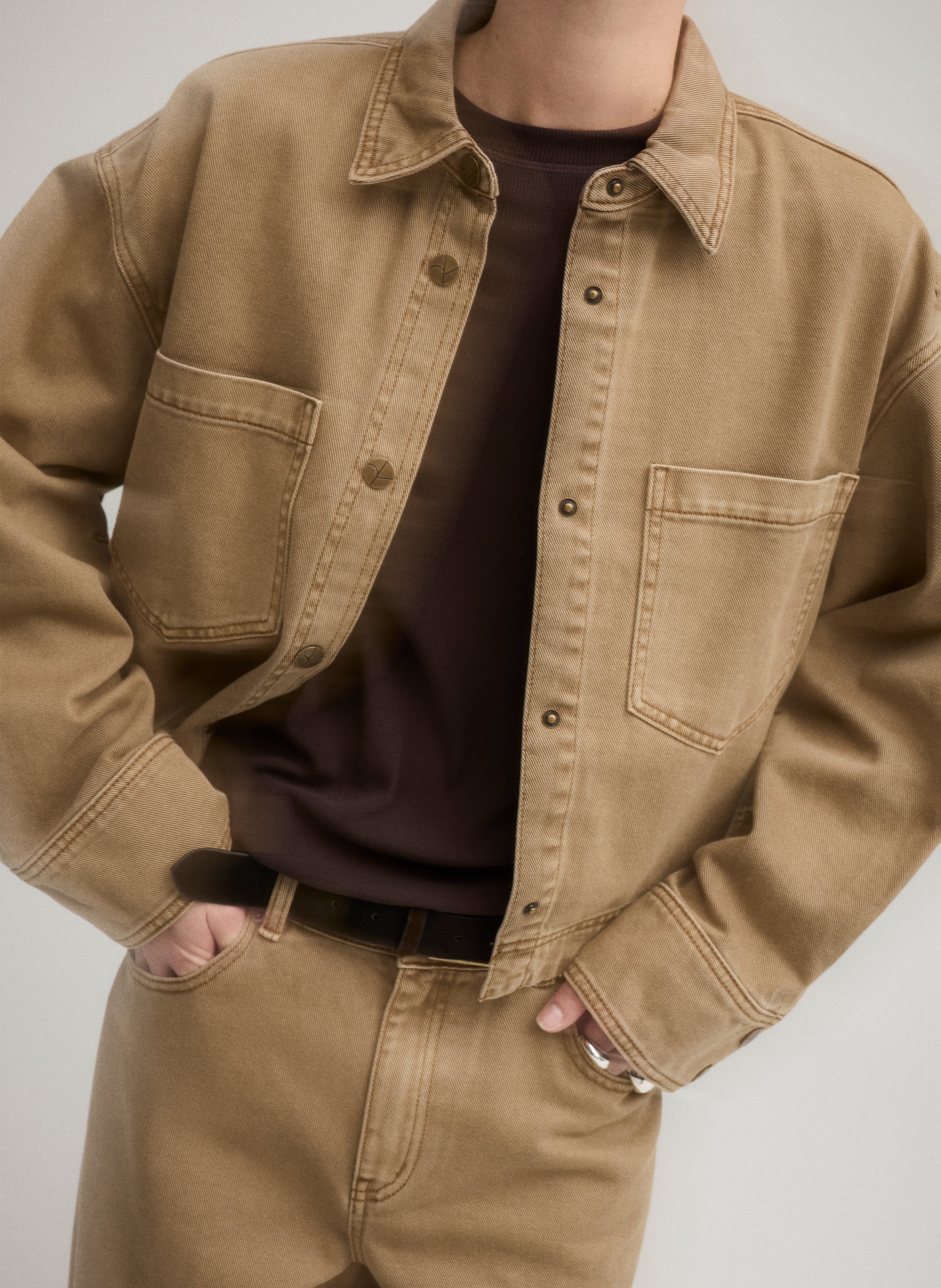 Top droit col rond ROUGE EDIT Marron