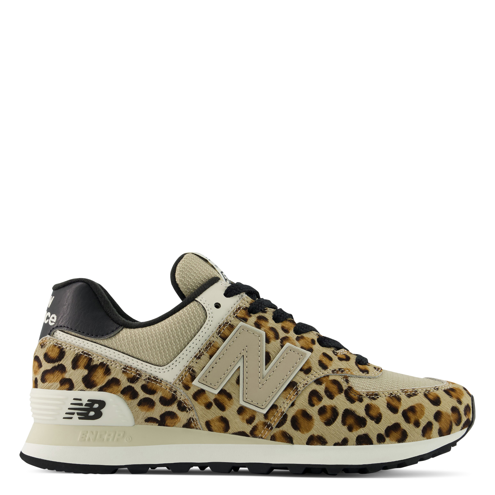 Baskets basses à lacets imprimé animal en cuir mélangé NEW BALANCE Beige