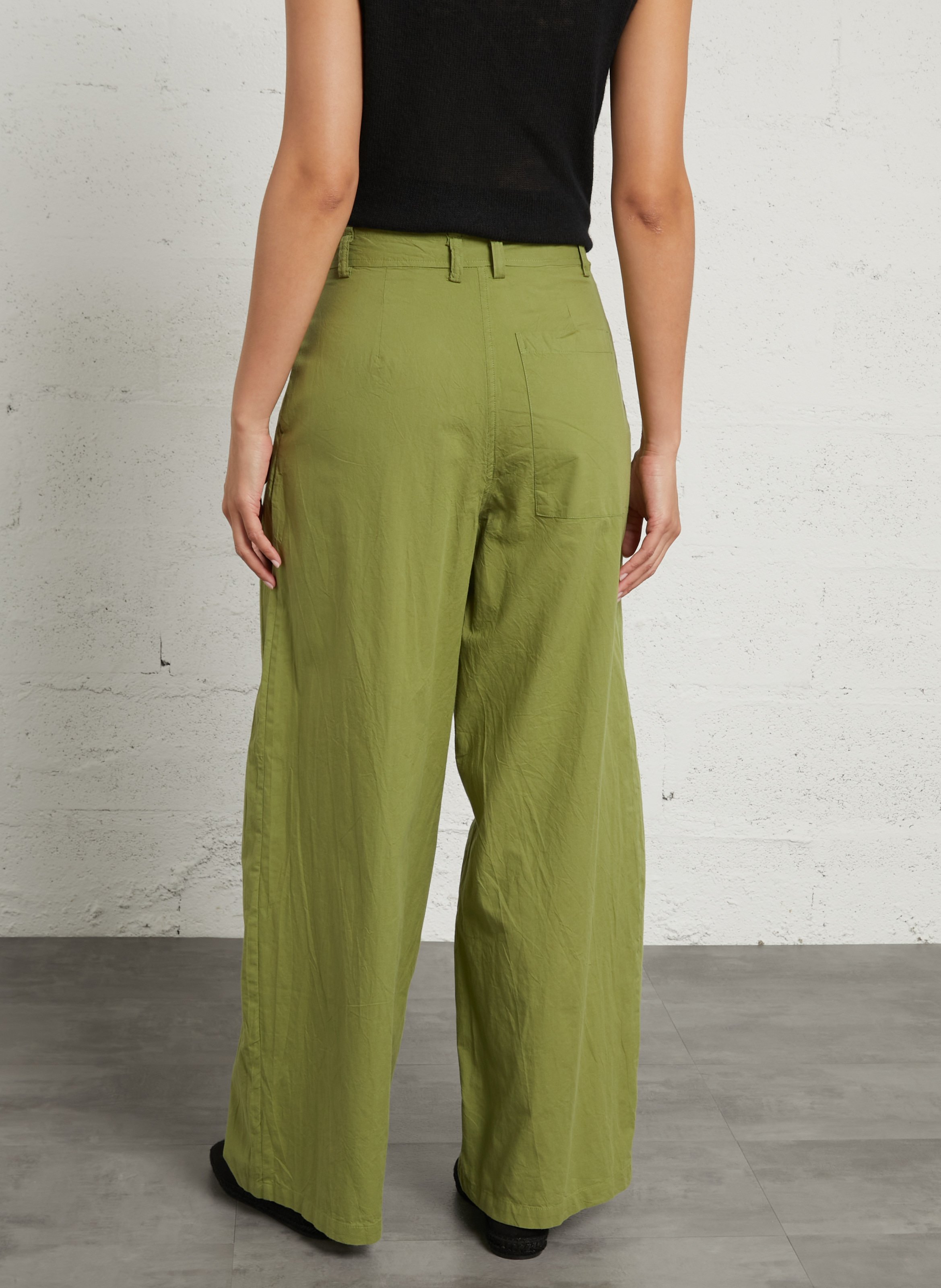 Pantalon large en coton AMERICAN VINTAGE Marron
