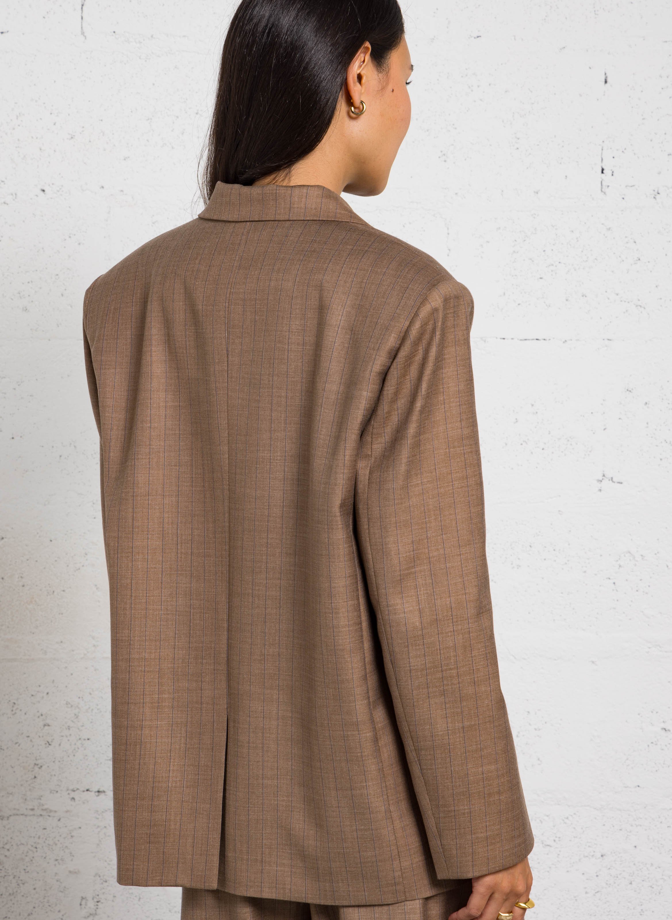Oversized printed blazer STELLA NOVA Brown