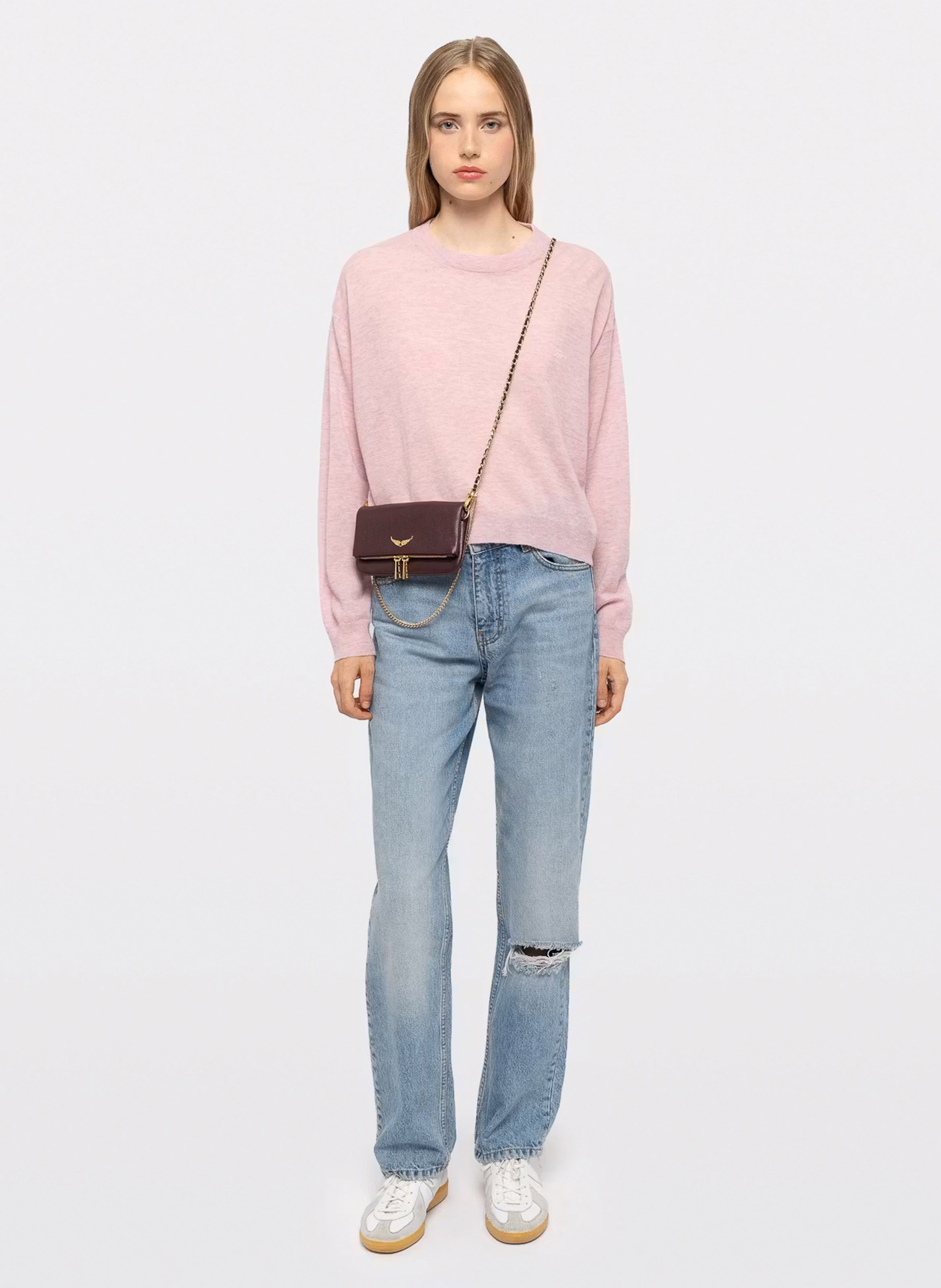 Pochette à rabat bandoulière en cuir ZADIG&VOLTAIRE Violet