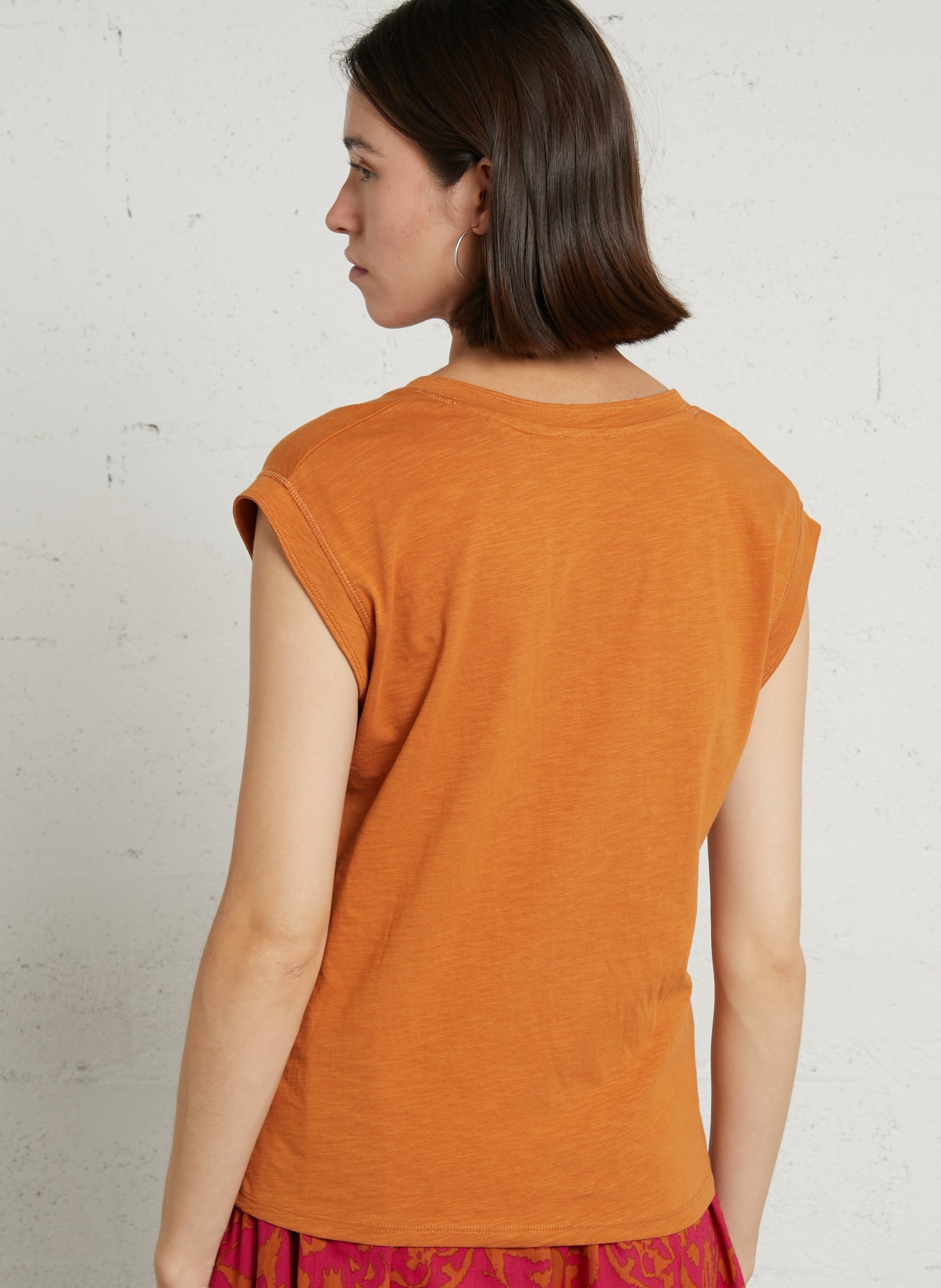 Gemêleerde katoenen tanktop MAISON 123 Goudkleurig
