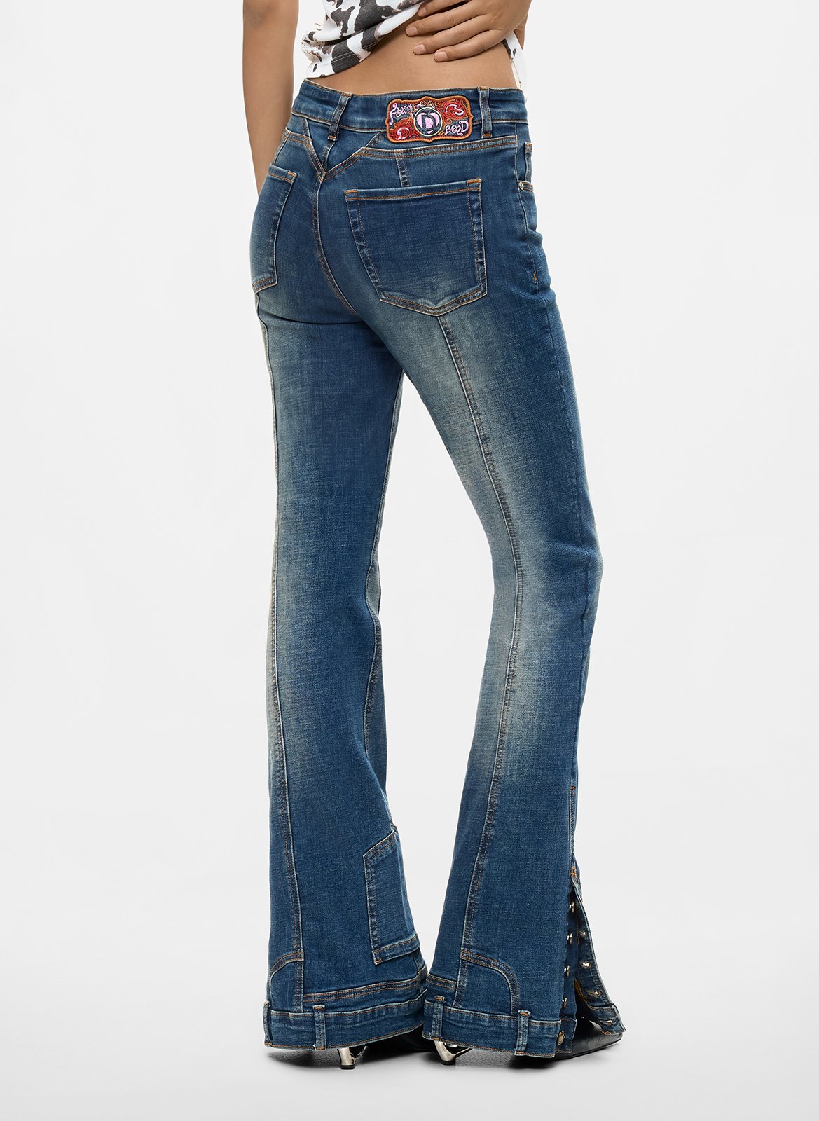 Flare jeans van gemengd katoen DESIGUAL Blauw