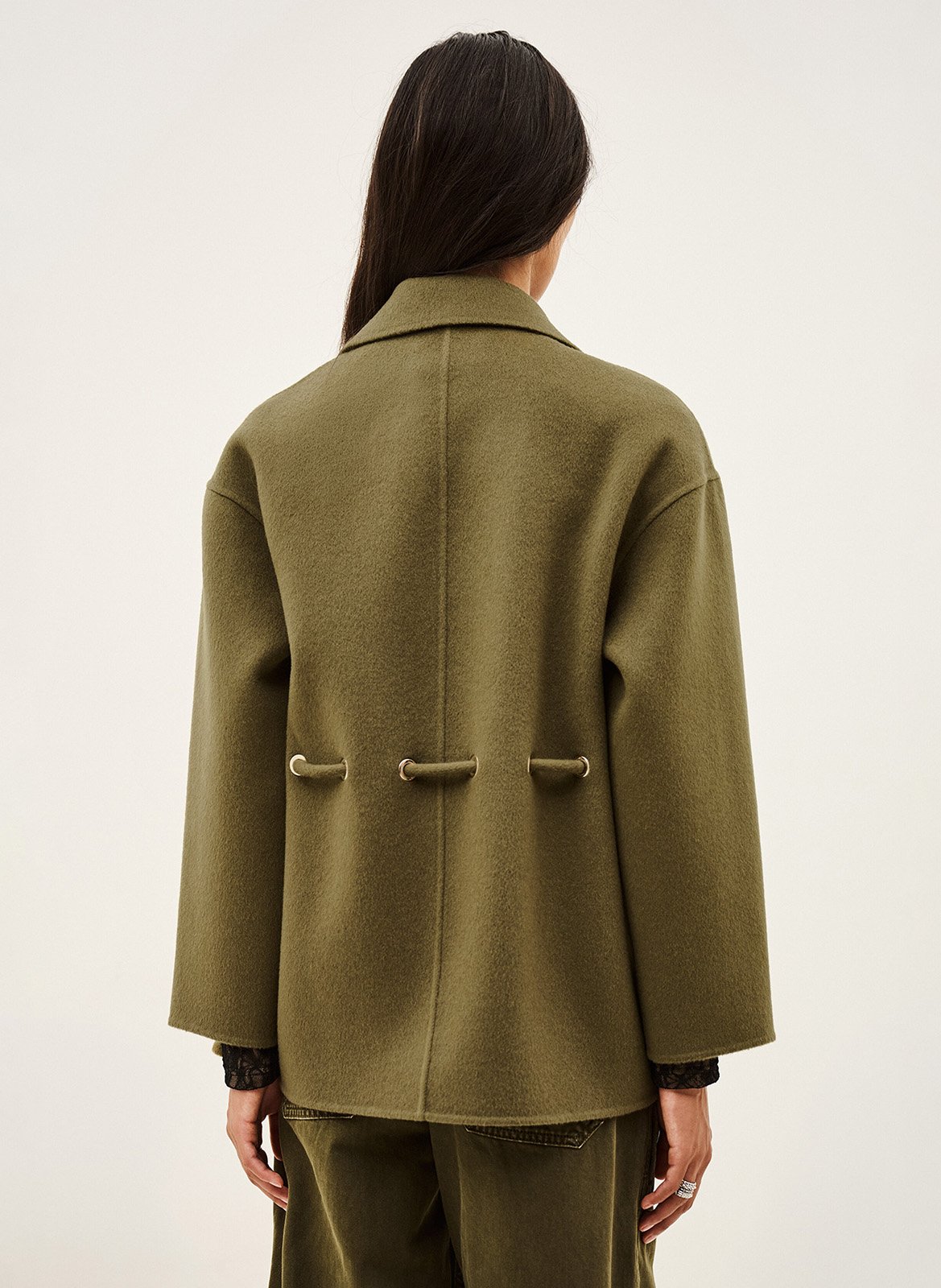 Taillierter Mantel aus Wollmischung BA&SH Khaki