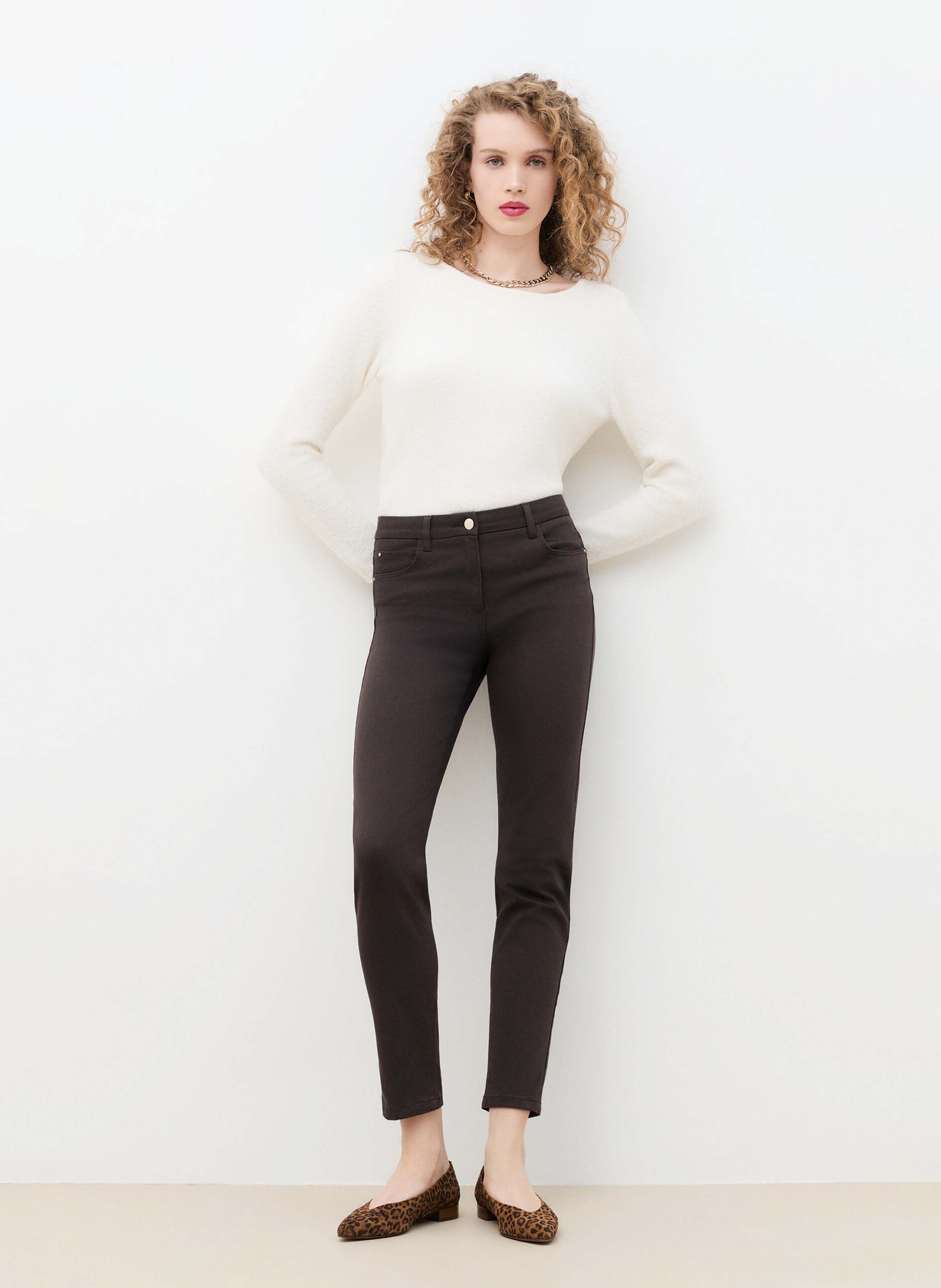 Jean slim CAROLL Marron