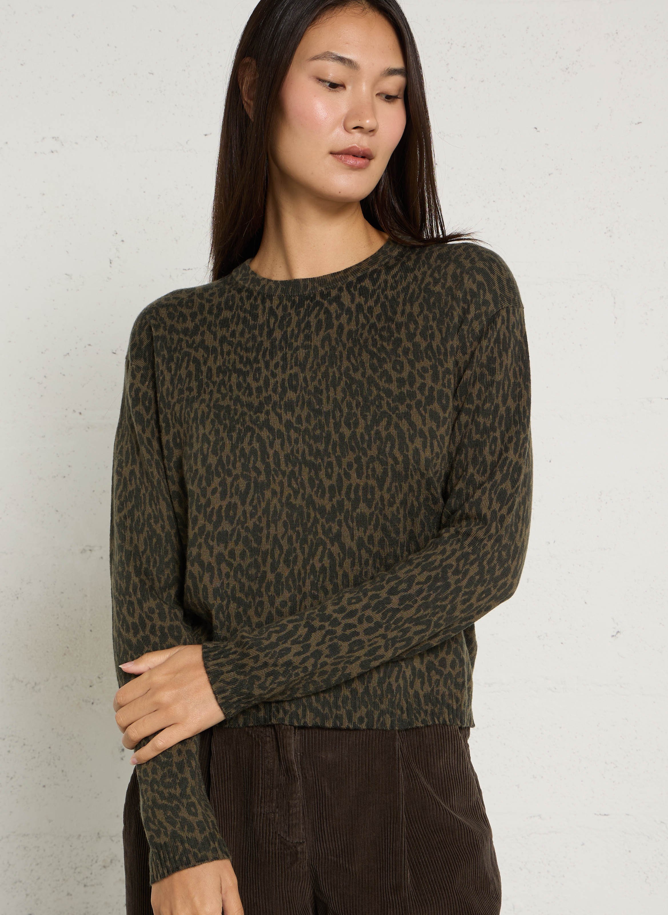 Straight printed wool blend sweater LEON & HARPER