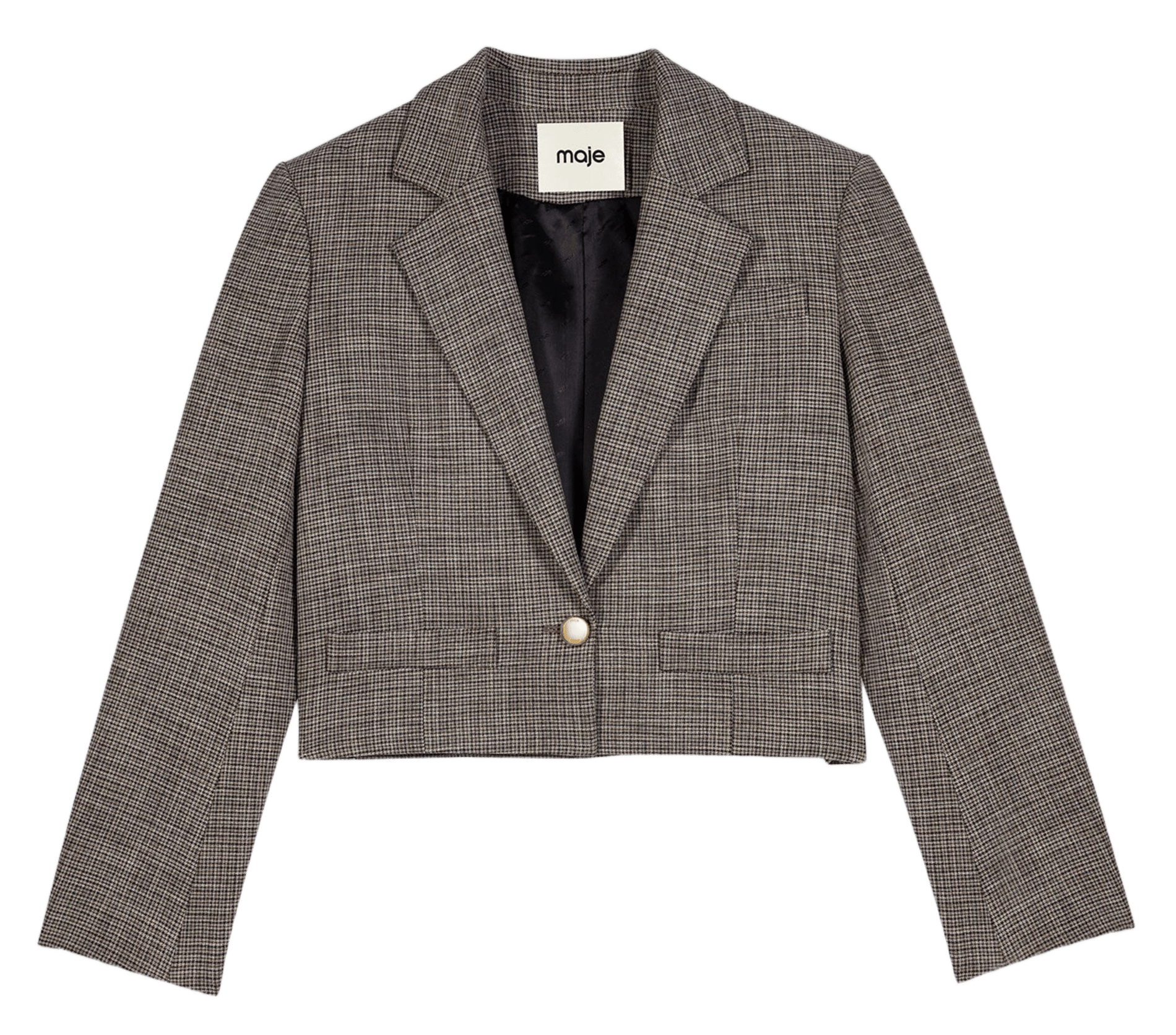 Korte getailleerde blazer met klassieke kraag MAJE Bruin