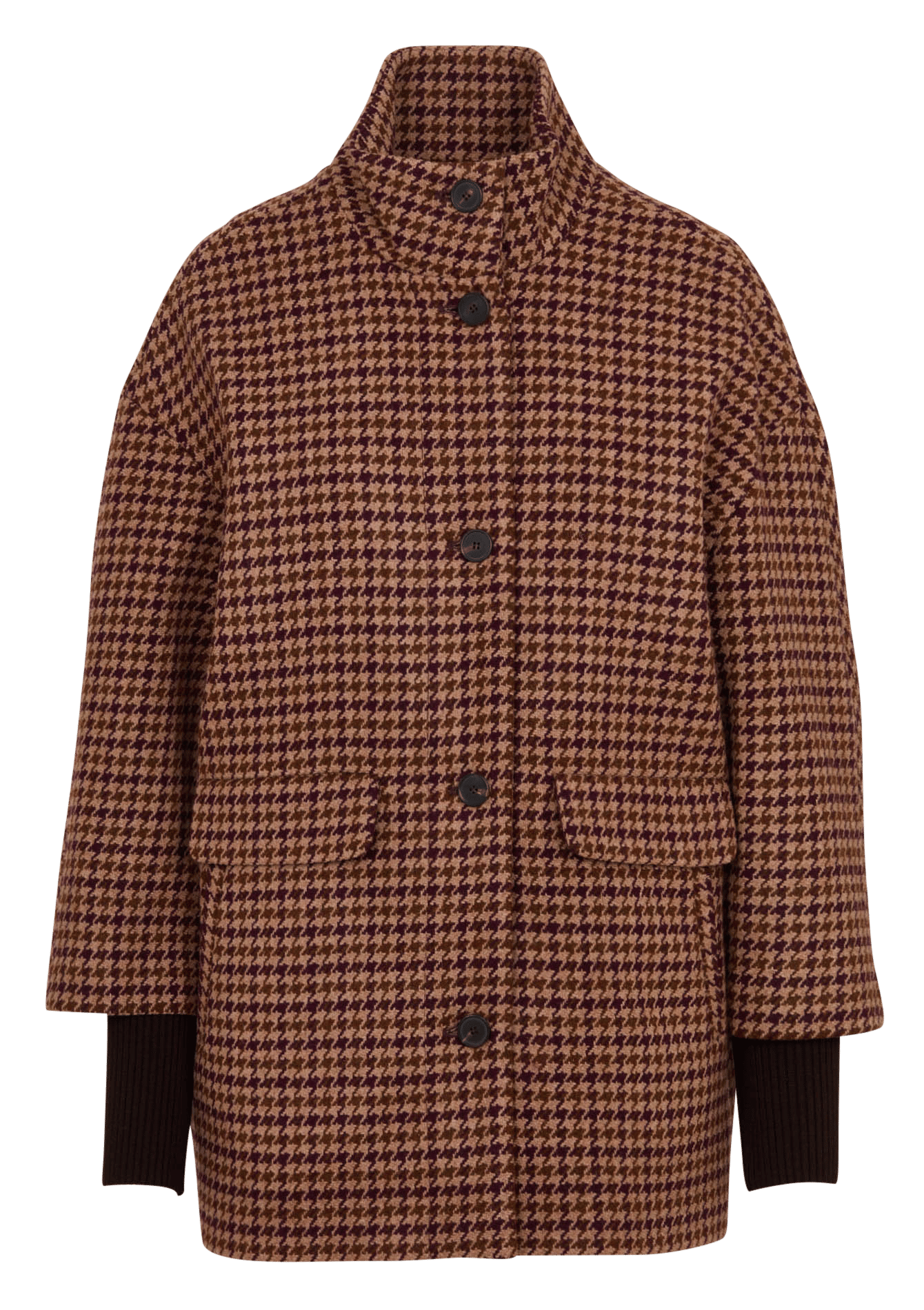 Manteau motif pied-de-poule en laine mélangée MAISON 123 Beige