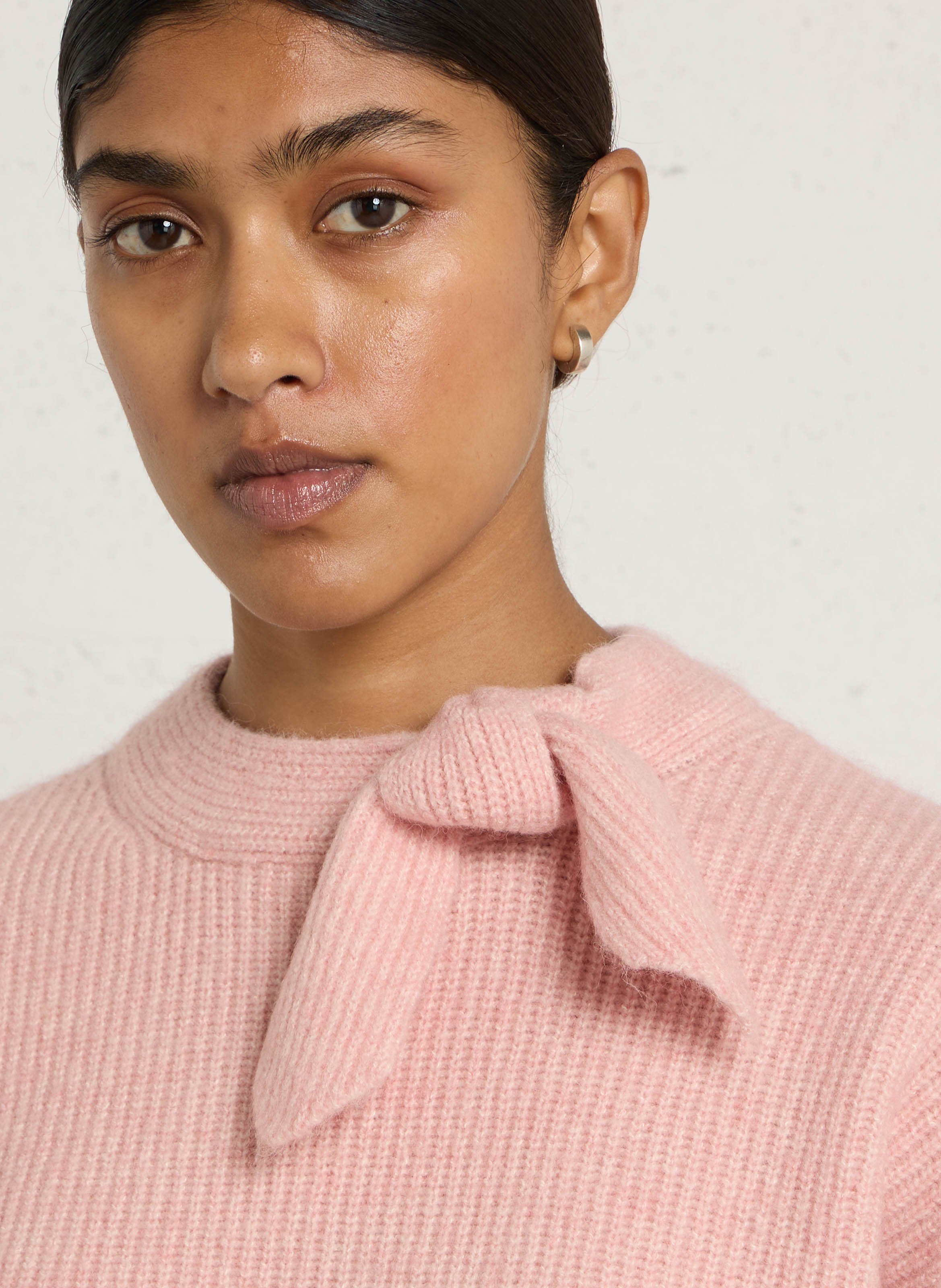 Pull col rond en laine mélangée MAISON 123 Rose
