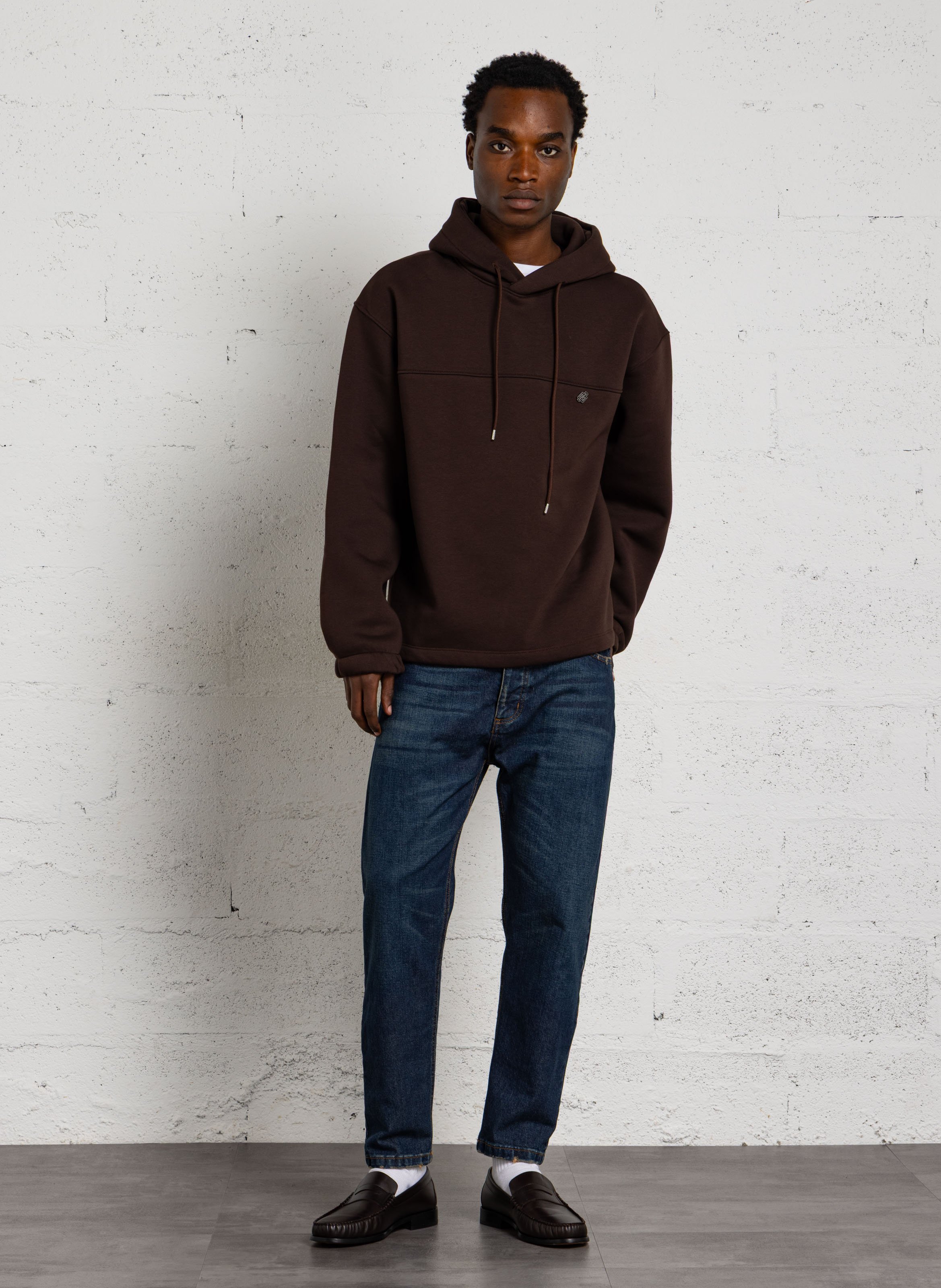Sweat à capuche oversize en coton mélangé IMPERIAL Marron