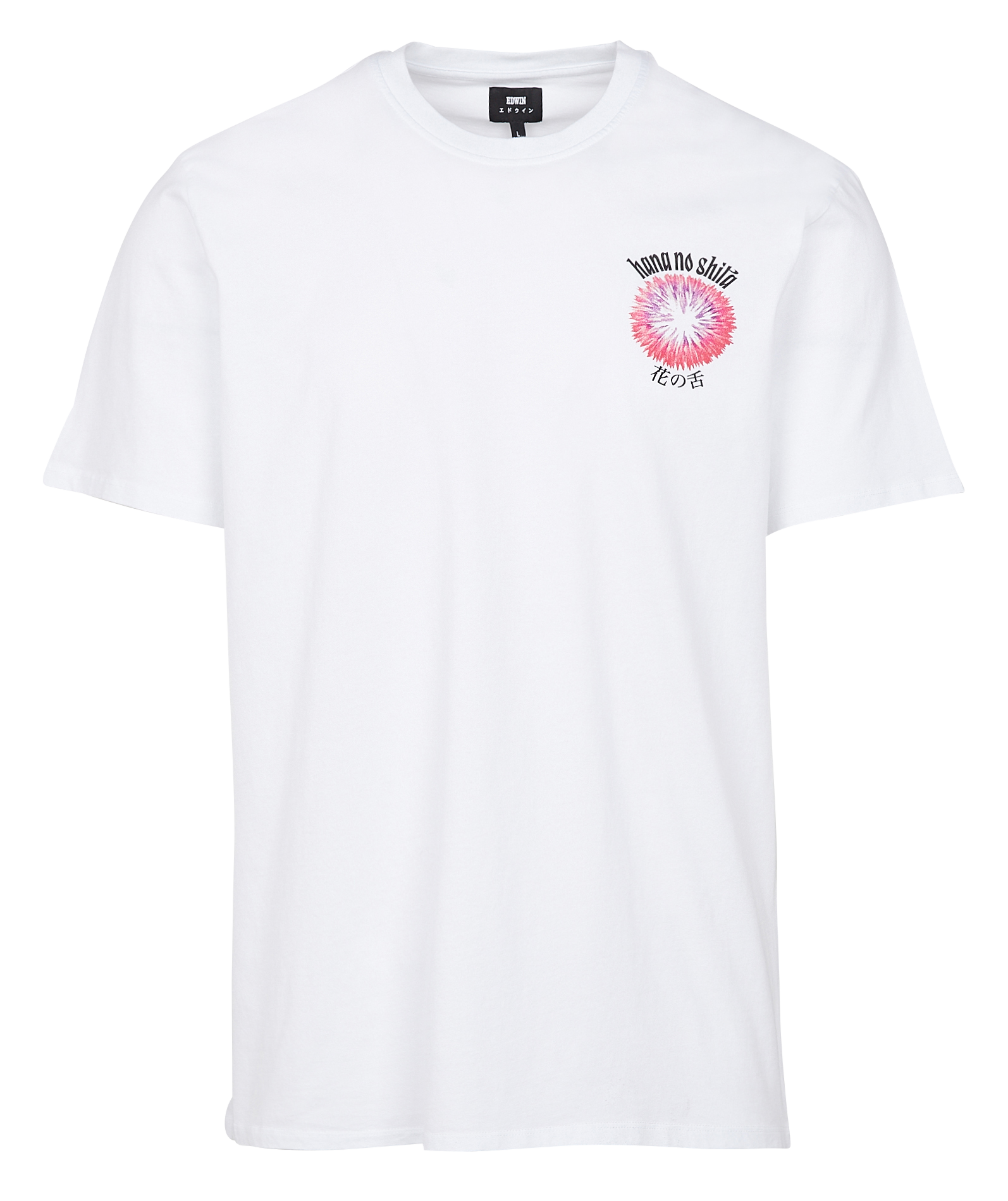 Regular-fit printed cotton T-shirt with round neck EDWIN White