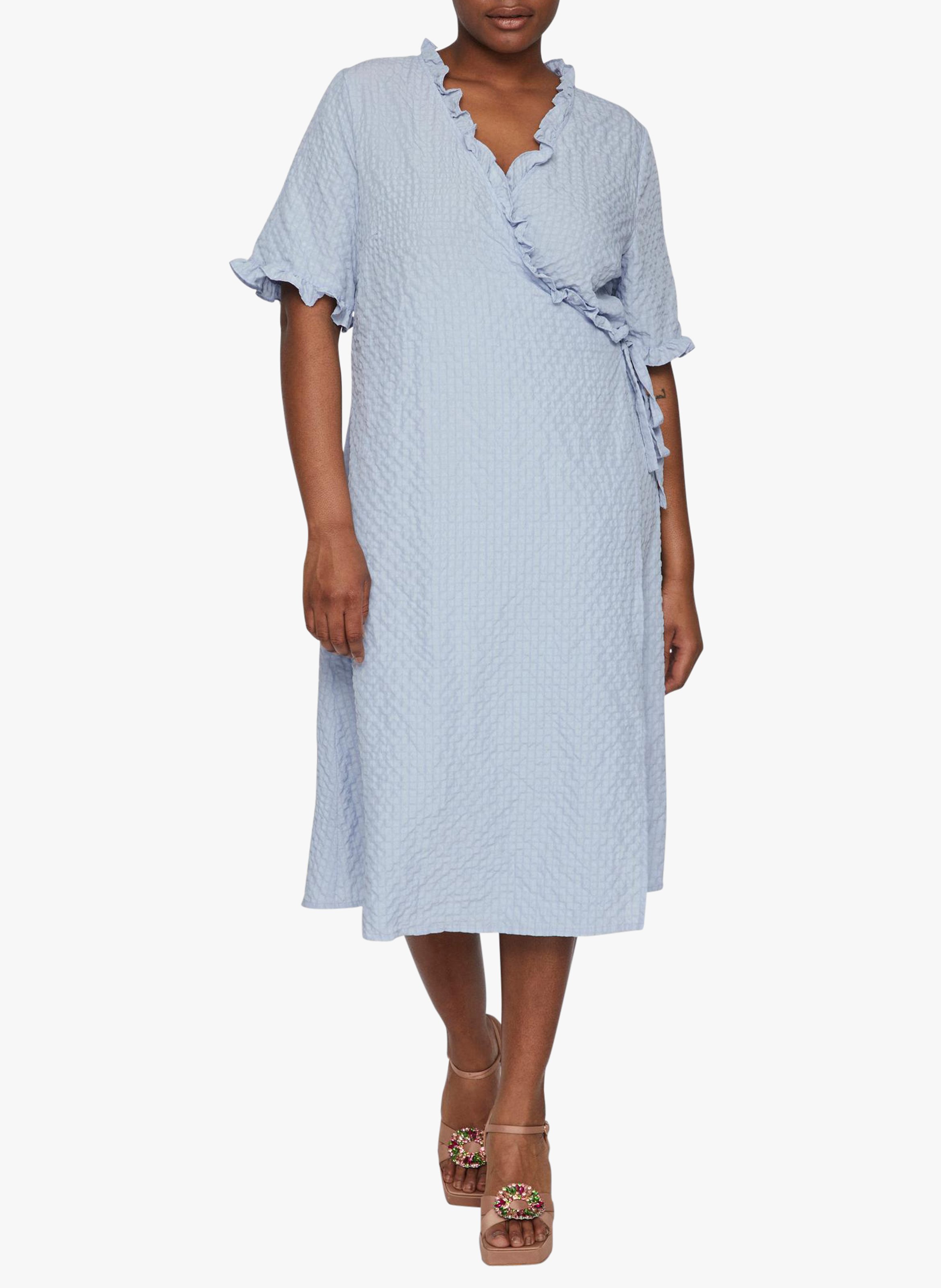 Robe midi portefeuille  EVOKED Bleu