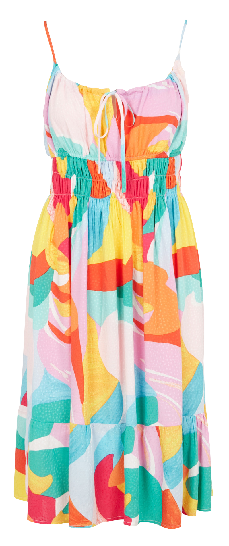 Halblanges Kleid mit rundem Ausschnitt YAS Mehrfarbig