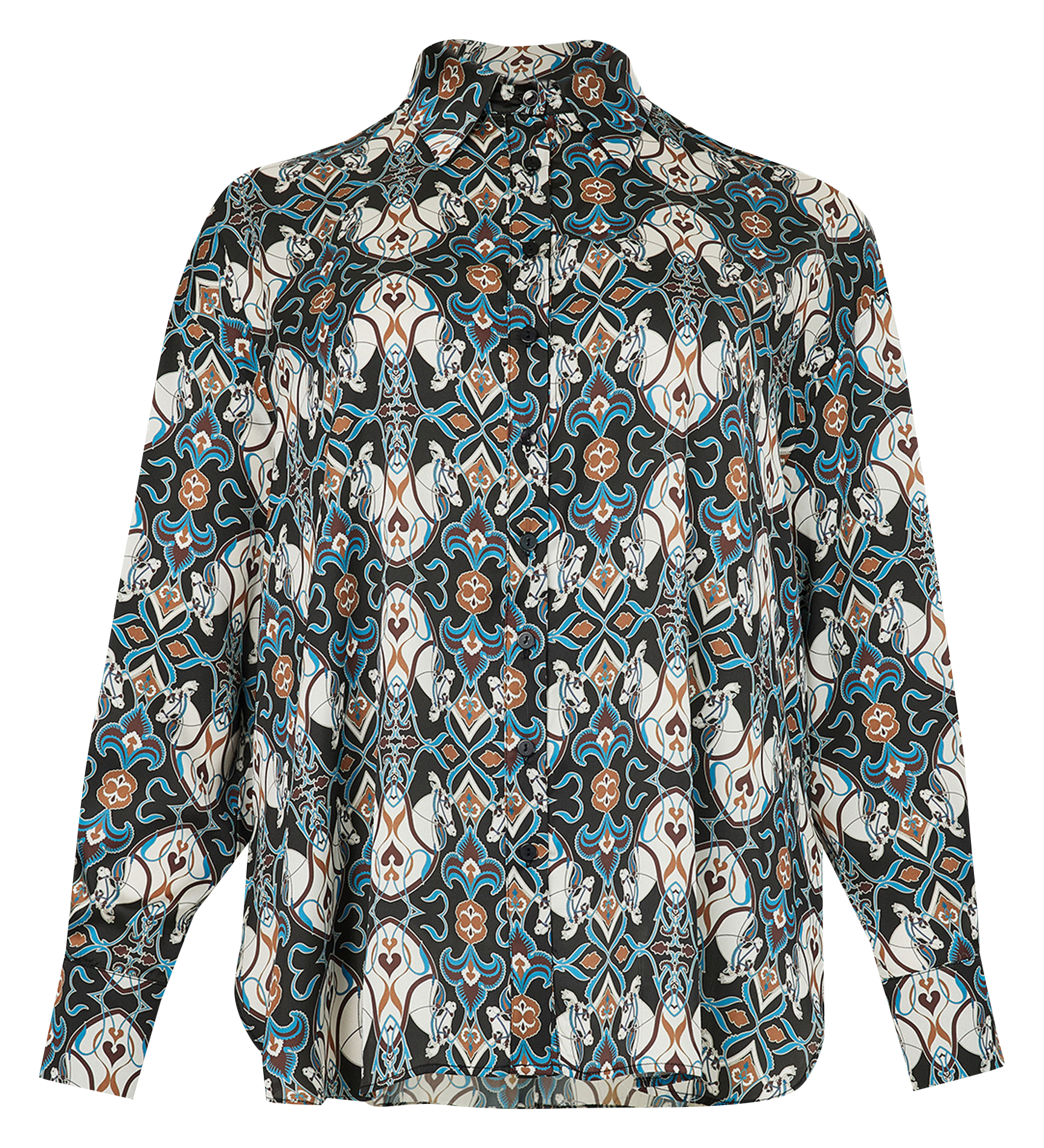 Chemise col classique imprimée  MAT FASHION Bleu