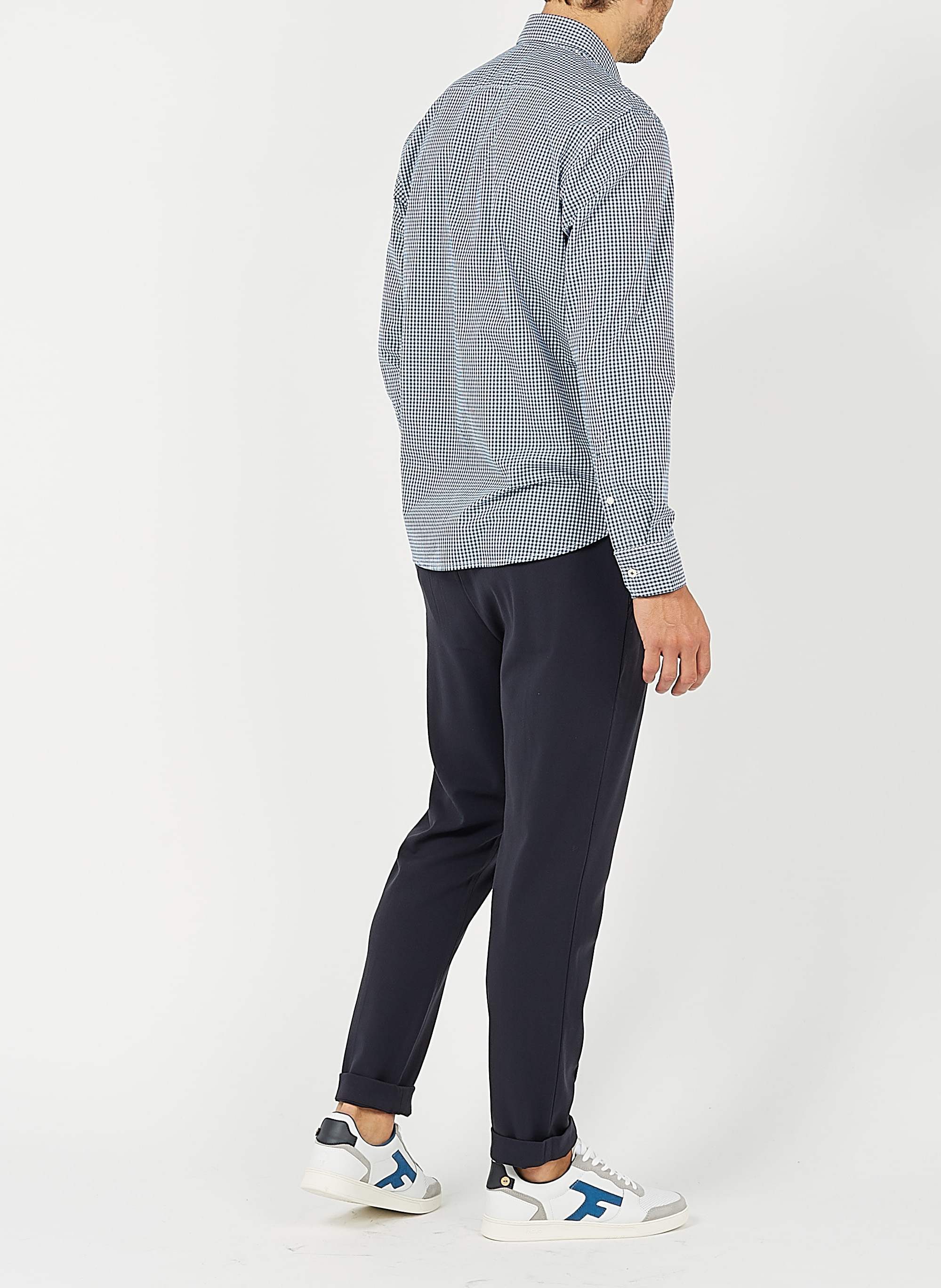 Chemise col classique regular fit à carreaux en coton MARC O'POLO Blanc