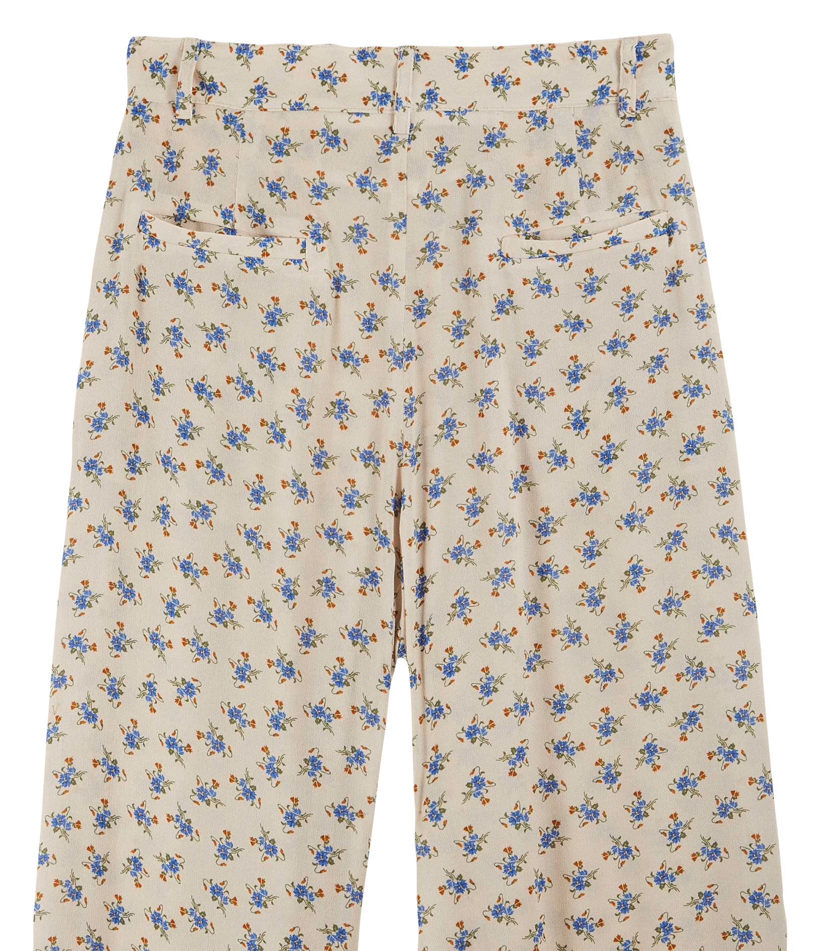 Pantaloni larghi stampati Beige