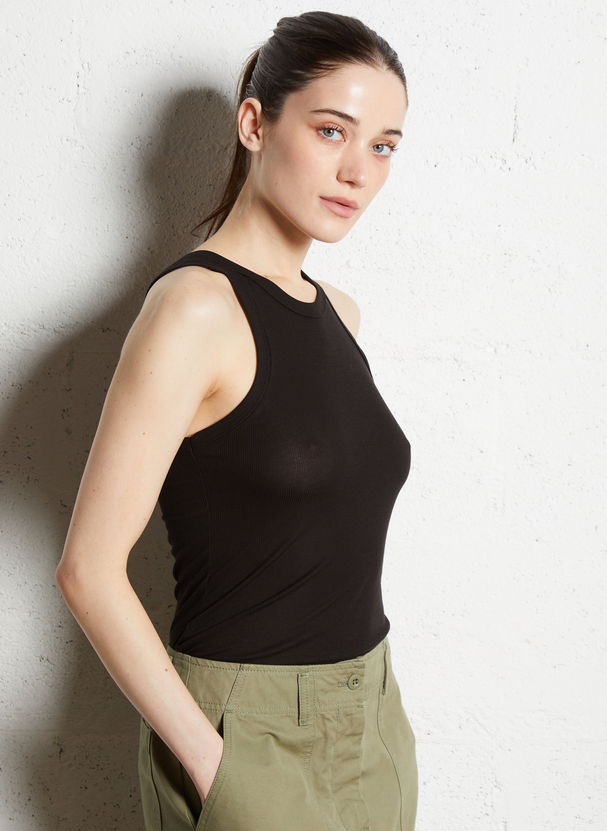 Sleeveless knit tank top IMPERIAL Black