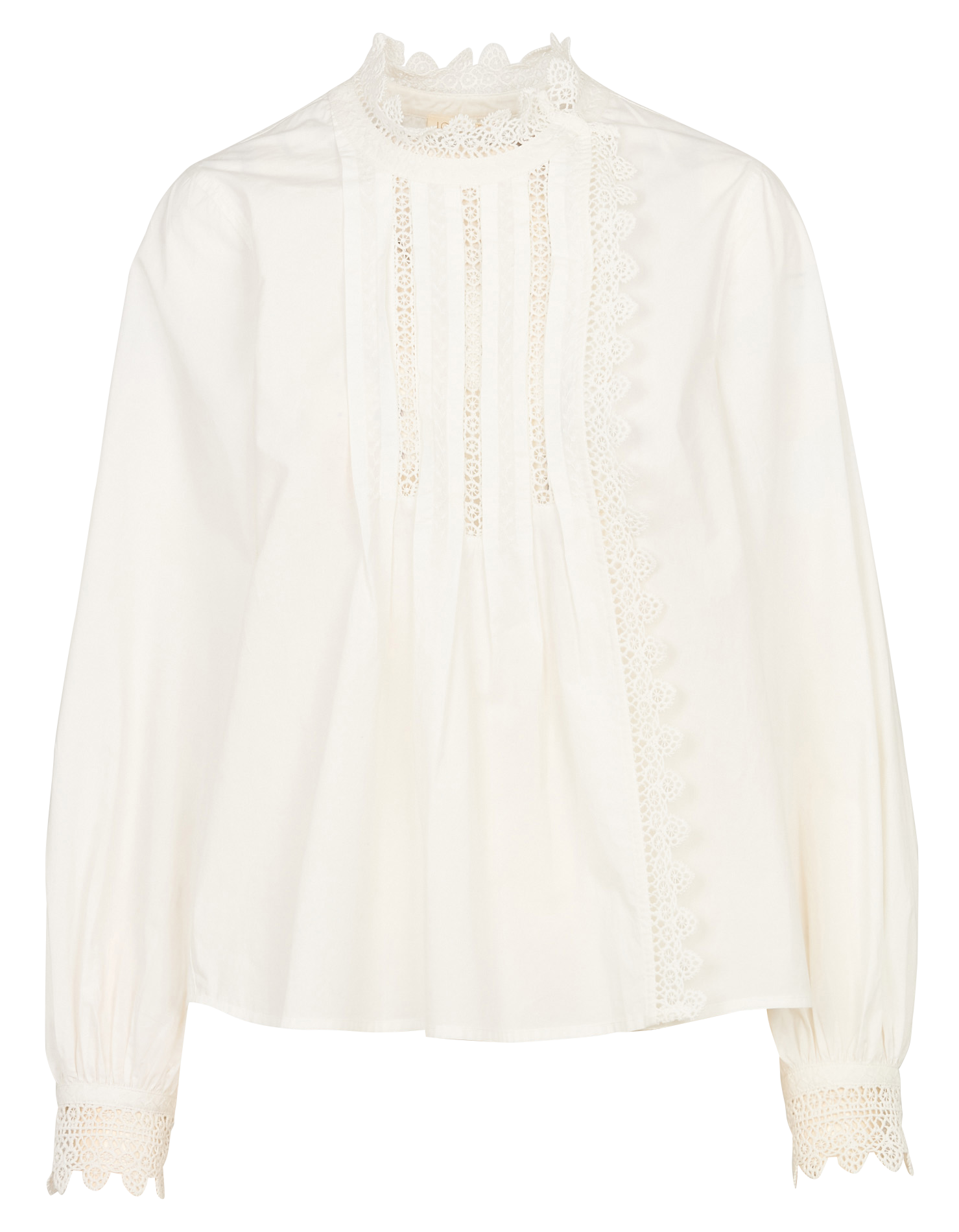 High-neck cotton blouse LOUISE MISHA White