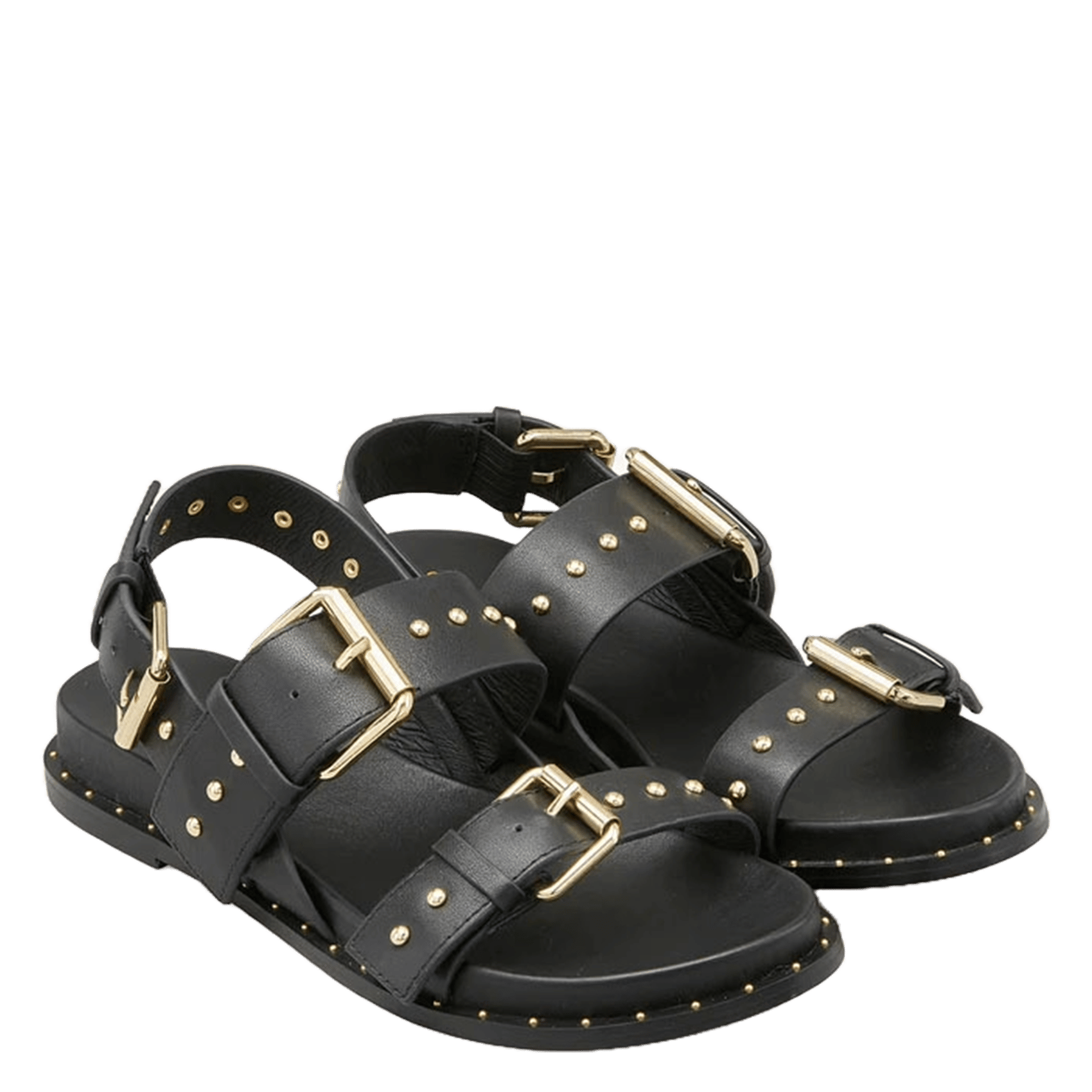 Sandales plates en cuir COSMOPARIS Noir