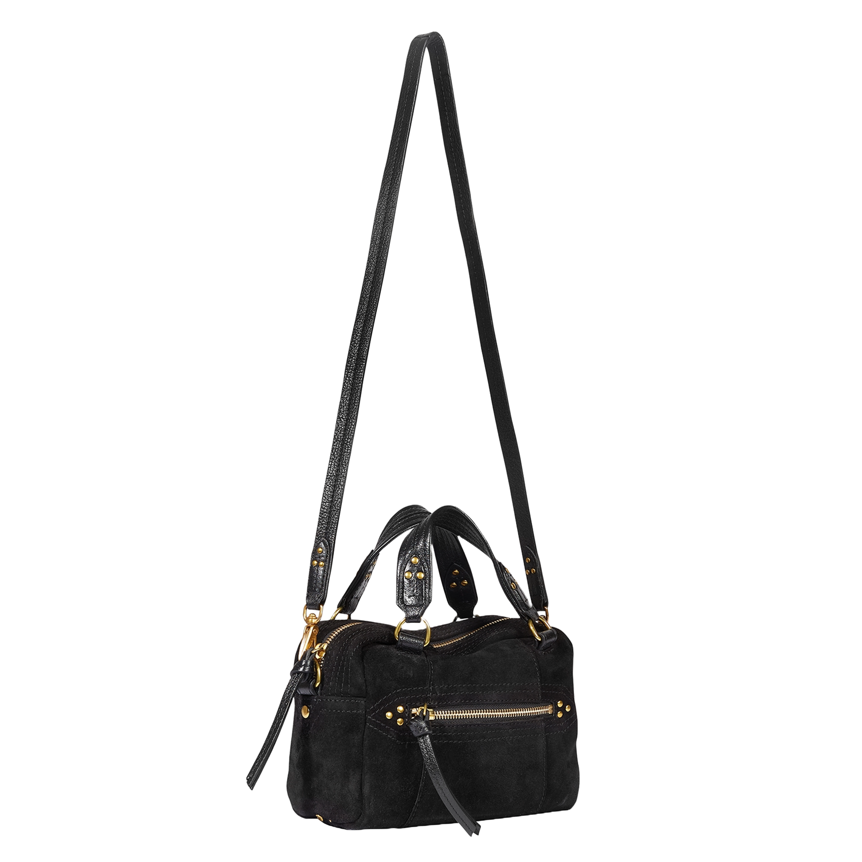 Sac bandoulière zippé en cuir  JEROME DREYFUSS Noir