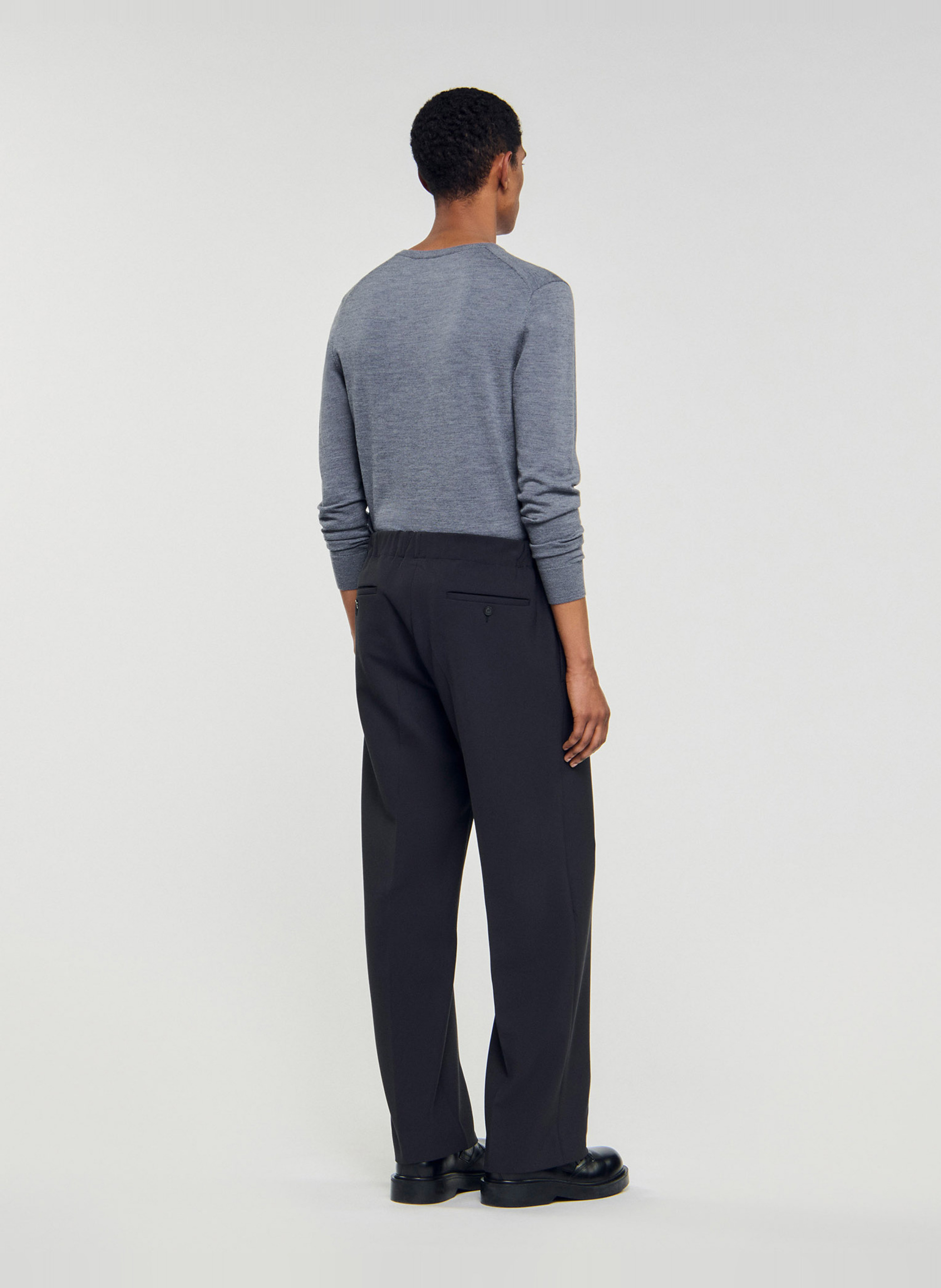 Wijde broek van jersey SANDRO Grijs