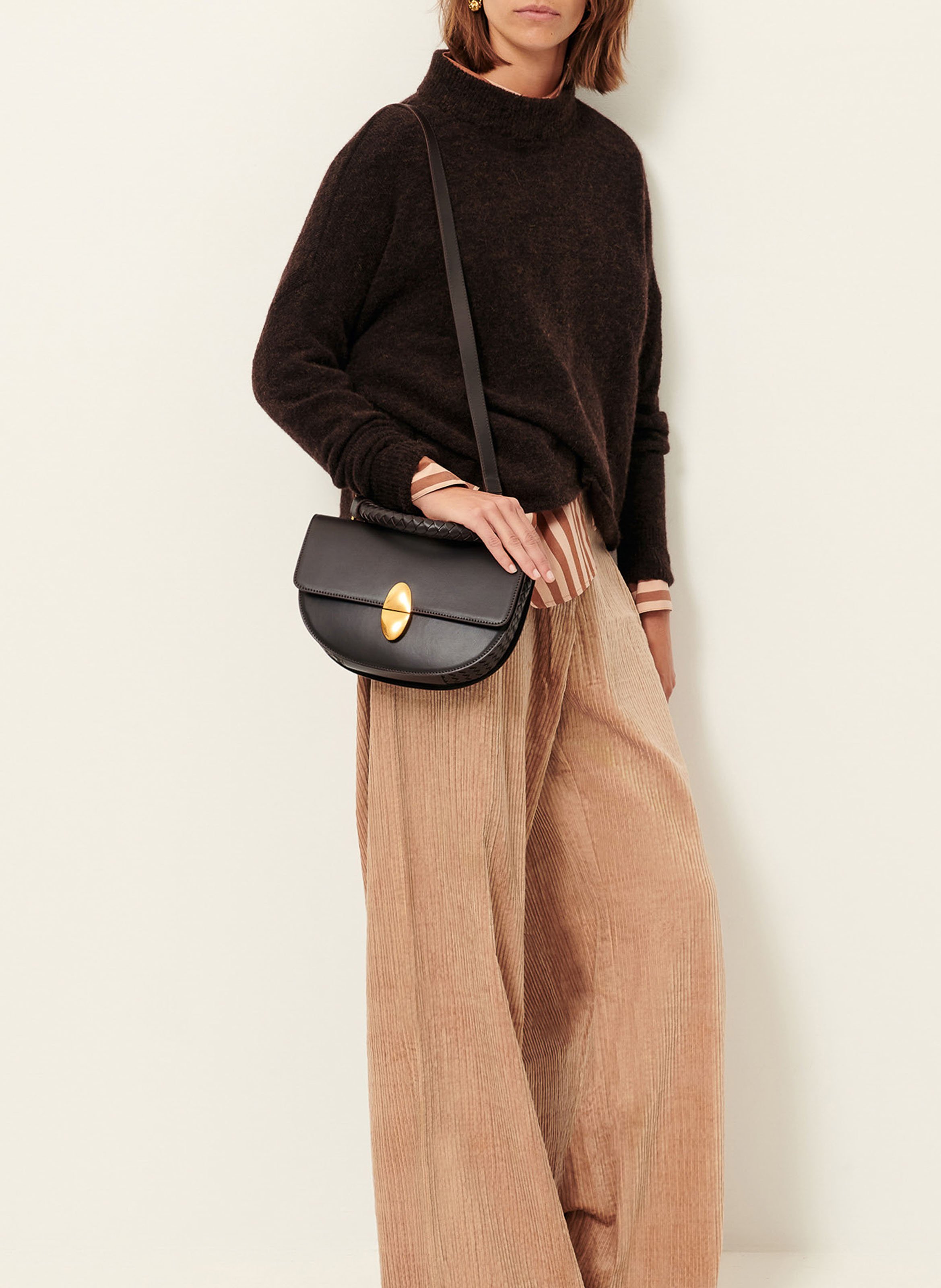 Loose-fit wool-blend sweater SESSUN Brown