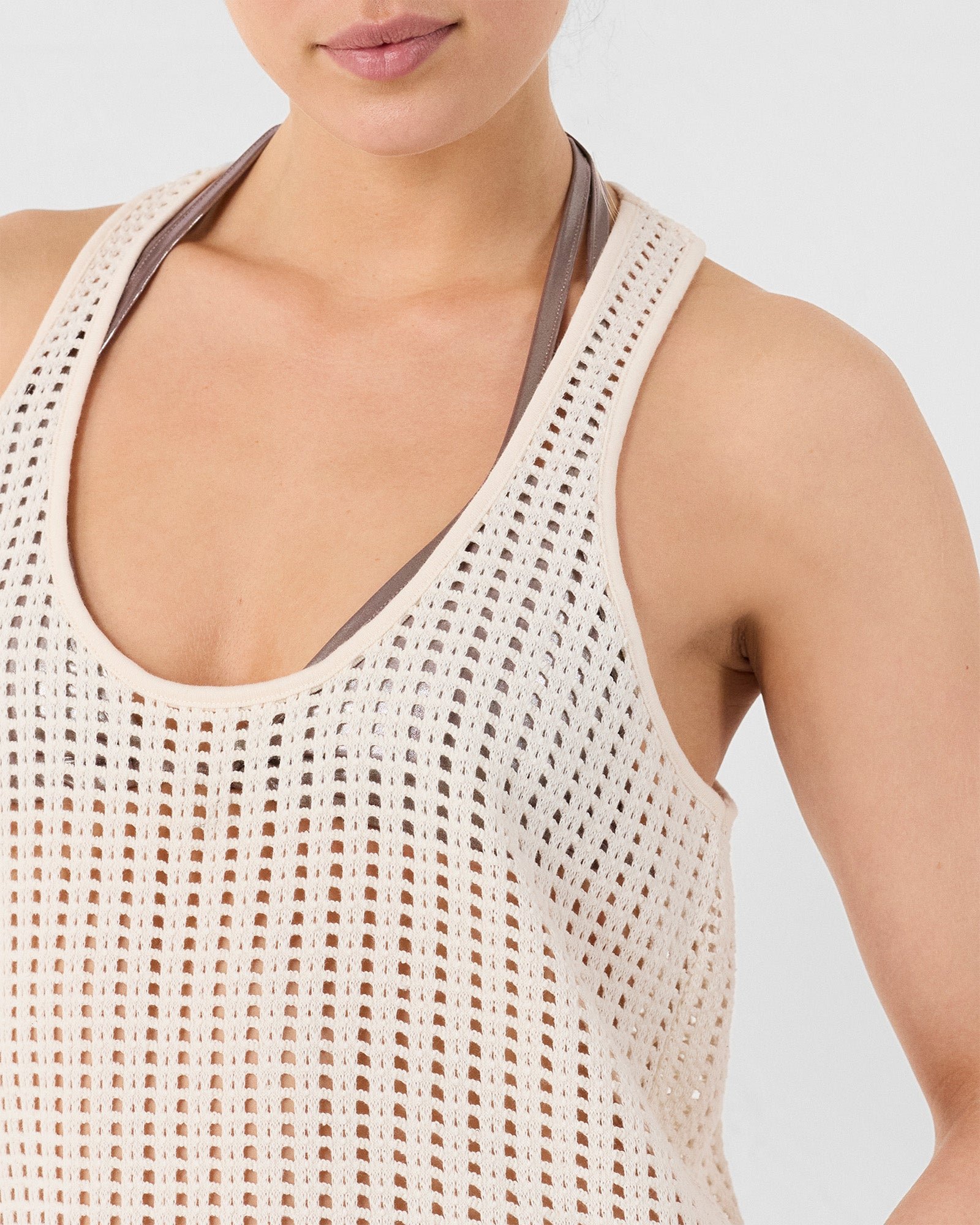 Euginia long cotton knit dress JOTT White