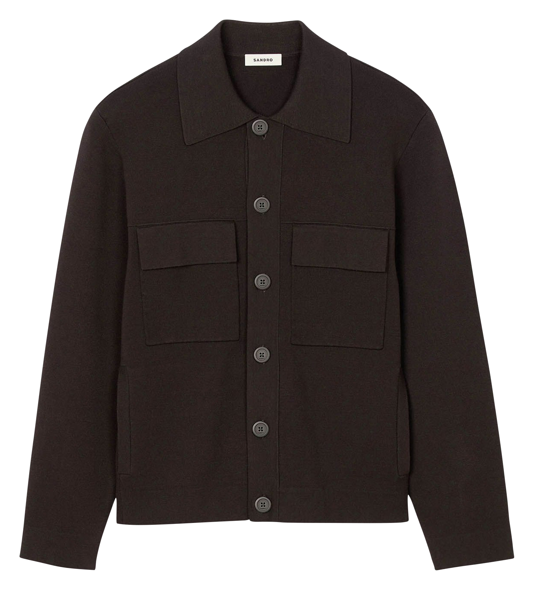 Blouson droit en maille  SANDRO Marron