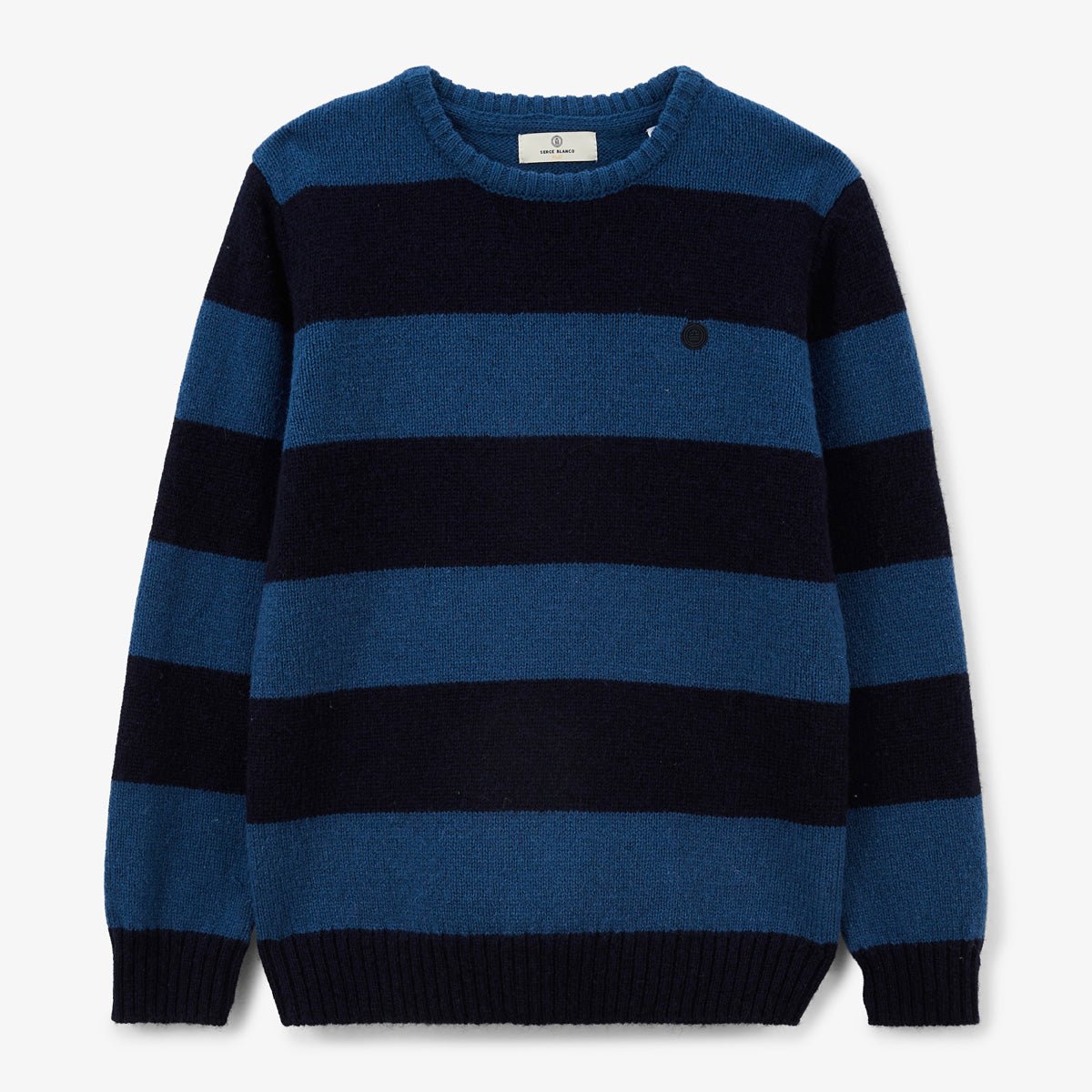 Round neck striped junior sweater SERGE BLANCO Blue
