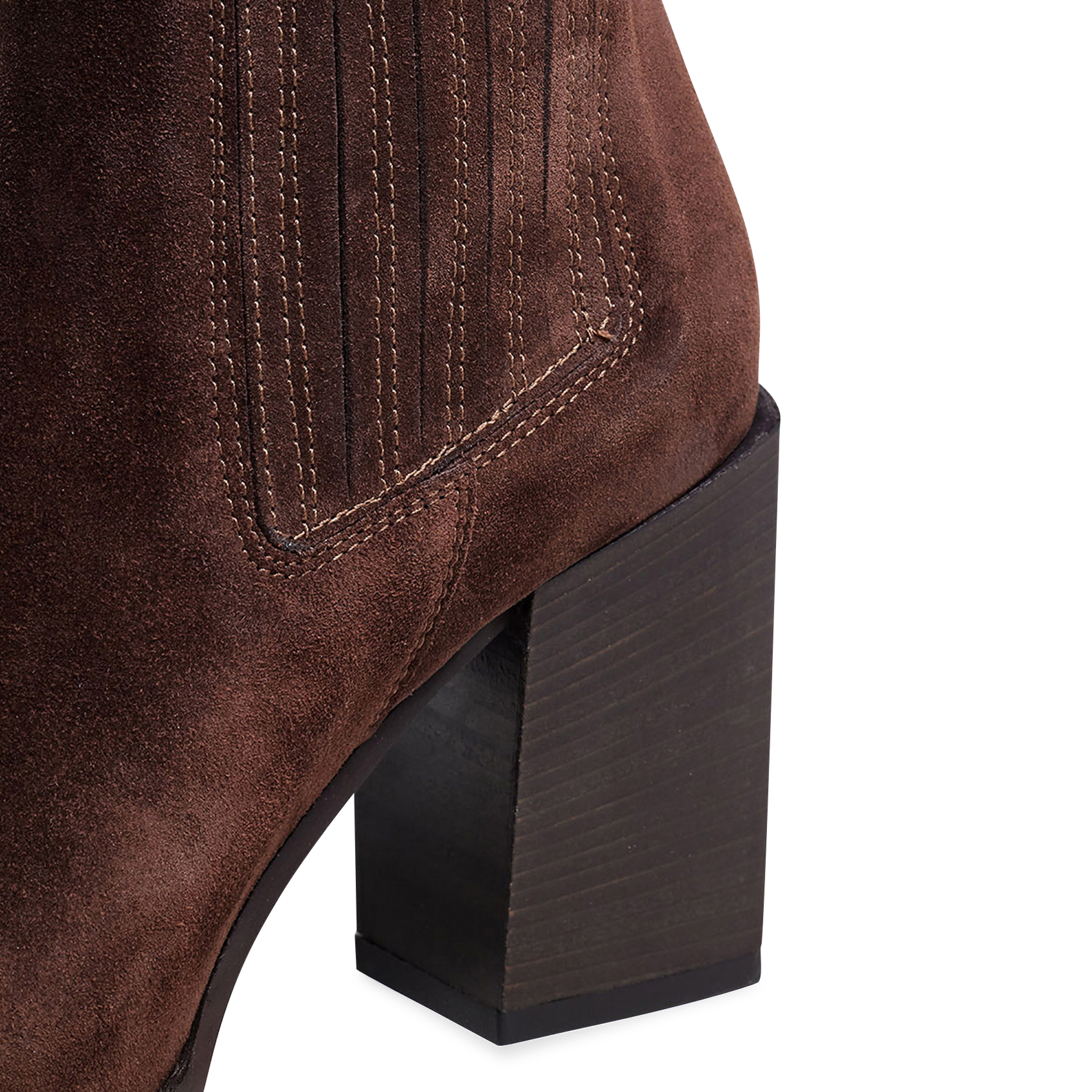 Heeled suede leather mid-calf boots JONAK Brown