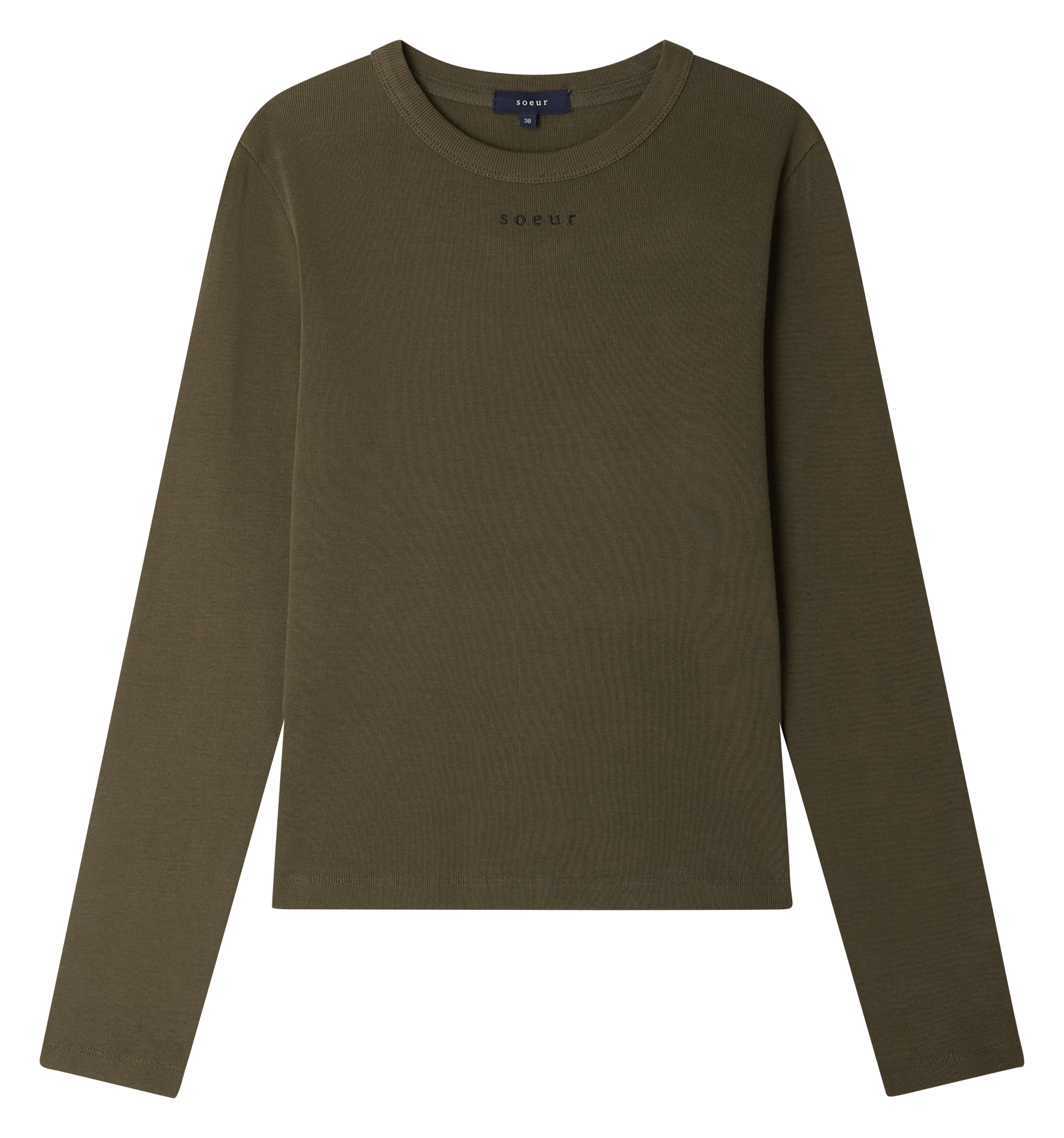 tee-shirt droit en coton bio SOEUR Kaki