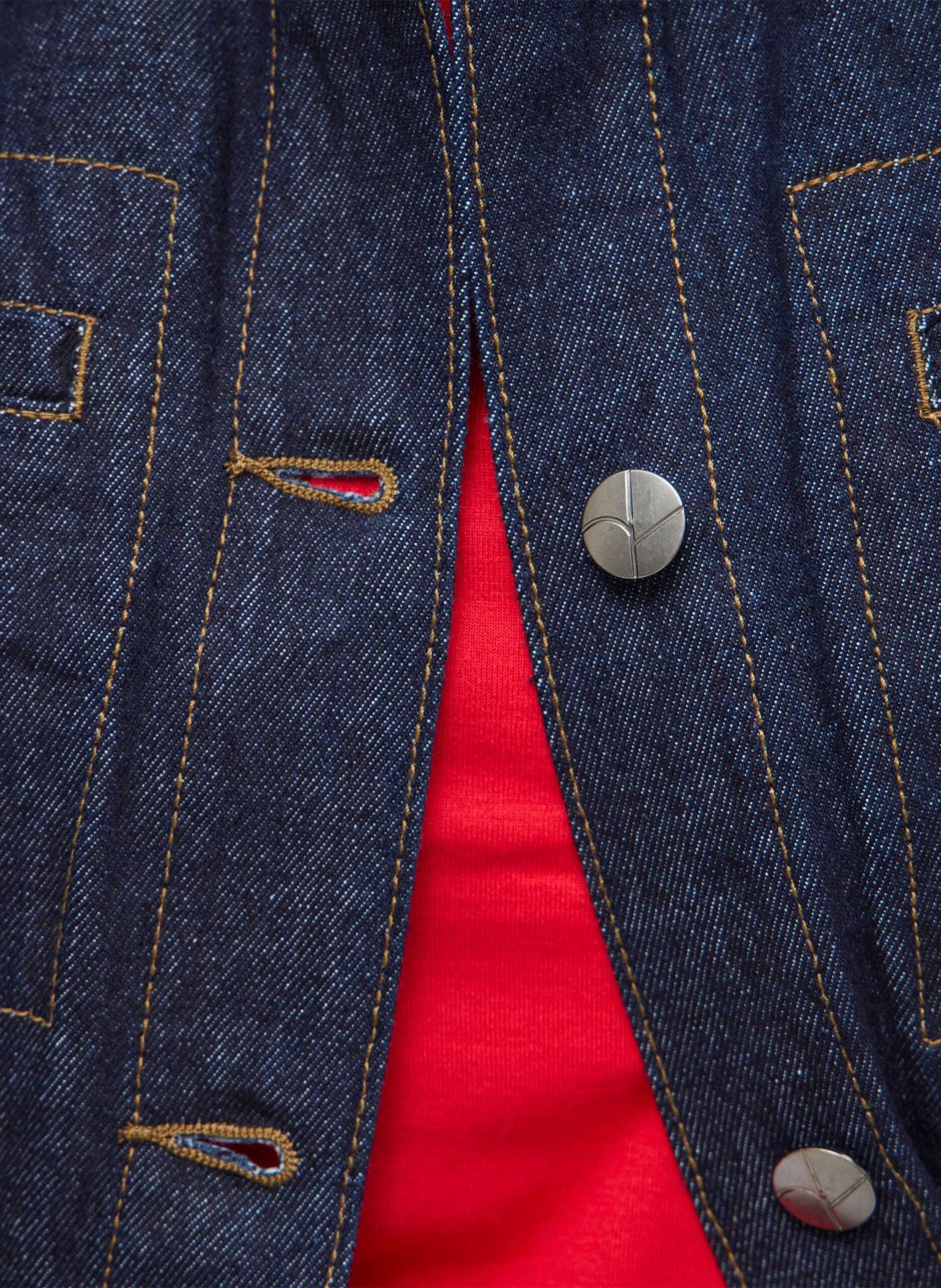 Classic collar shirt in cotton denim ROUGE EDIT Blue