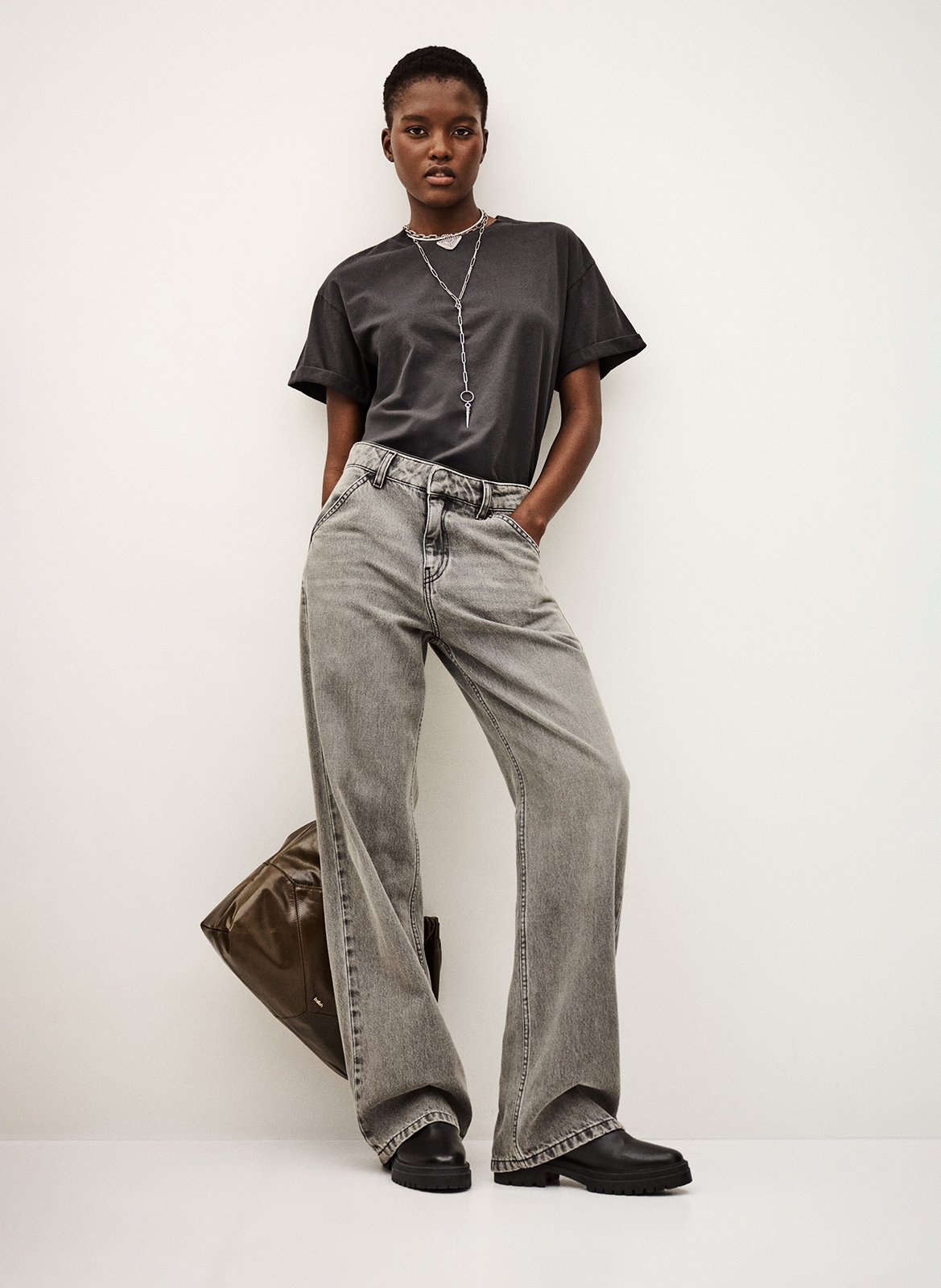 Tee-shirt col rond en coton BA&SH Noir