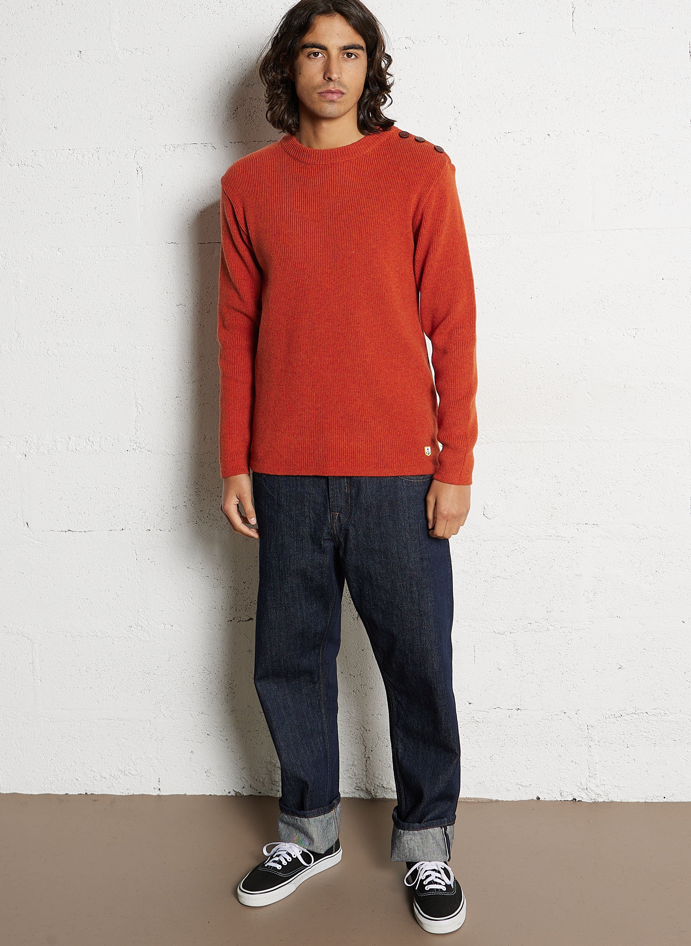 Pull col rond en laine d'agneau  ARMOR LUX Rouge