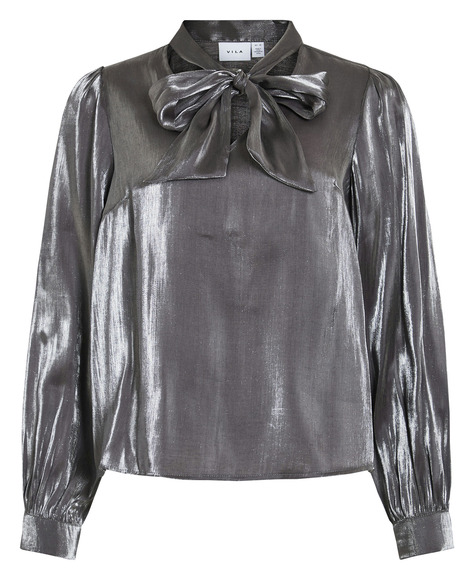 Blouse satinée col lavallière  VILA Gris