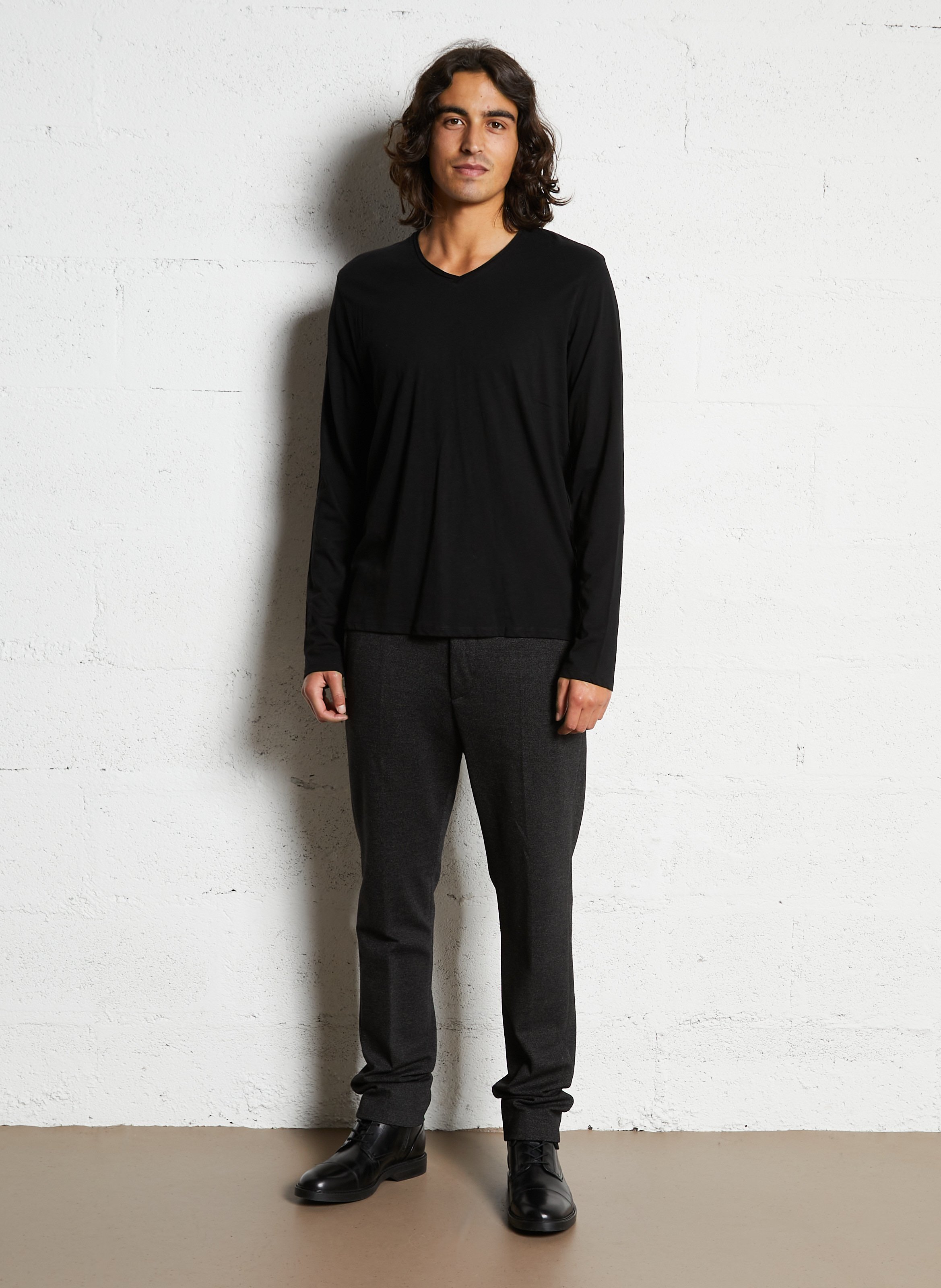 Tee-shirt droit vol V en coton IKKS Noir