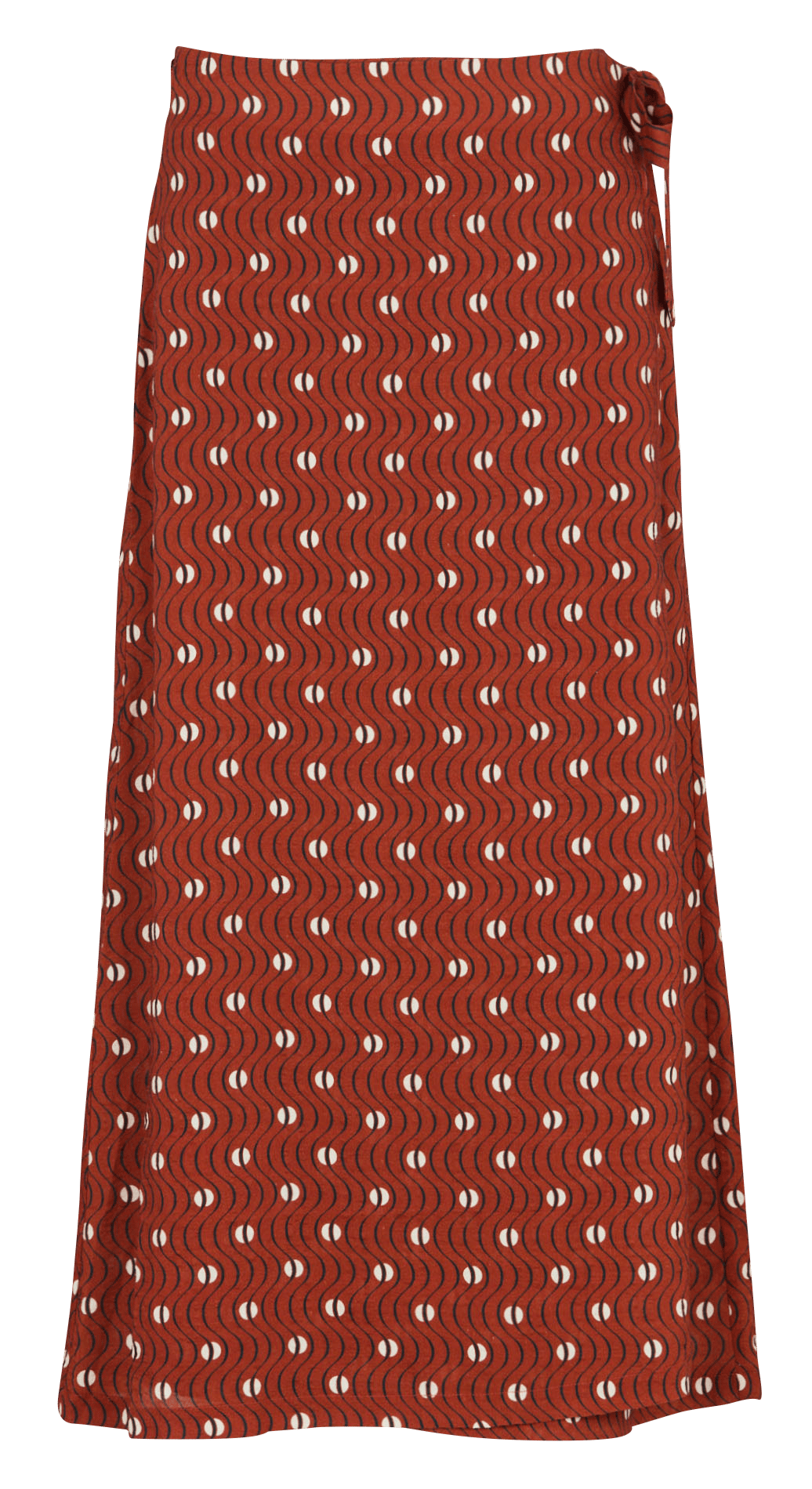 Halflange crêpe rok met print NICE THINGS Bruin