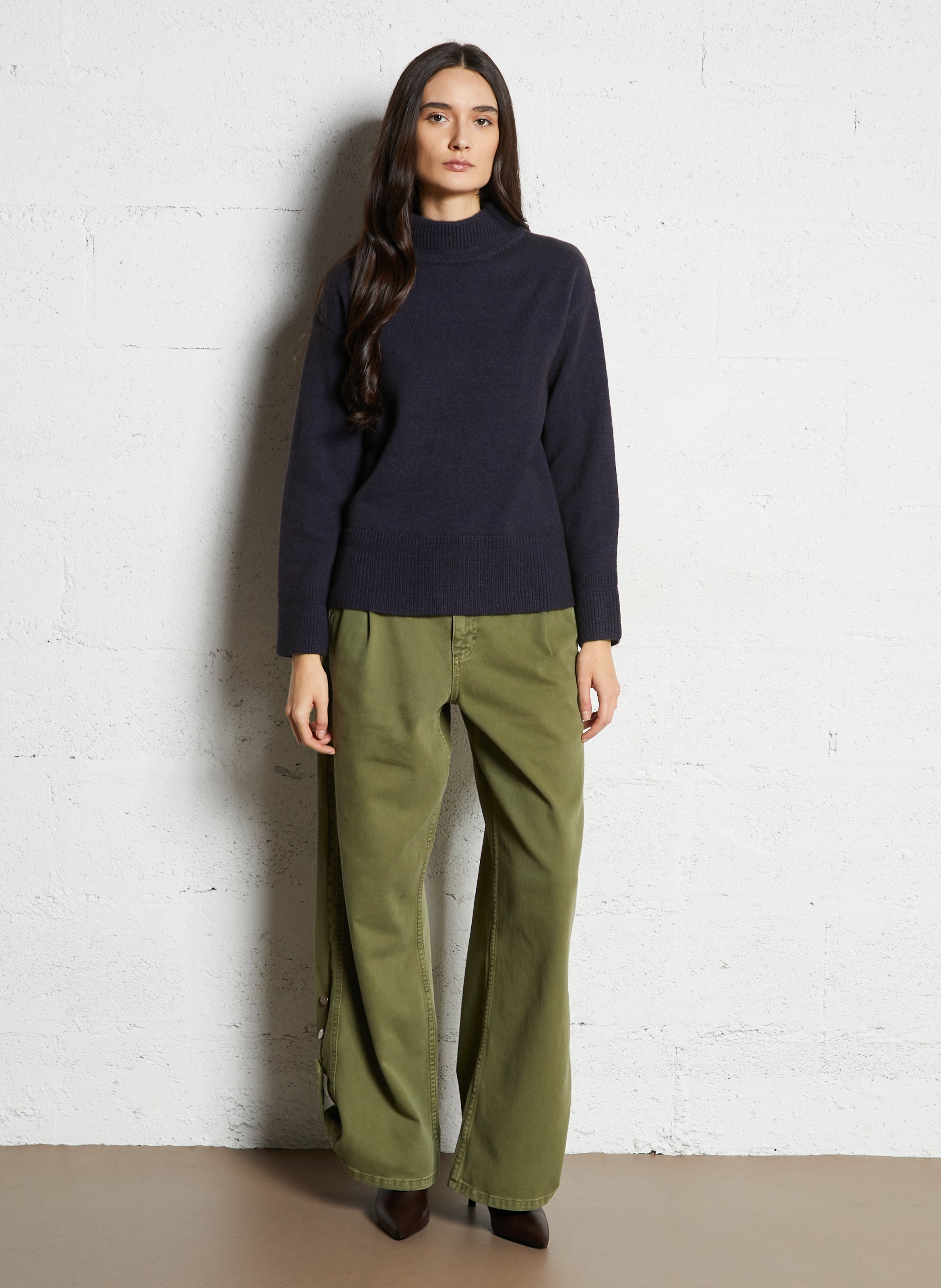 Pull col montant en laine MAISON 123 Bleu