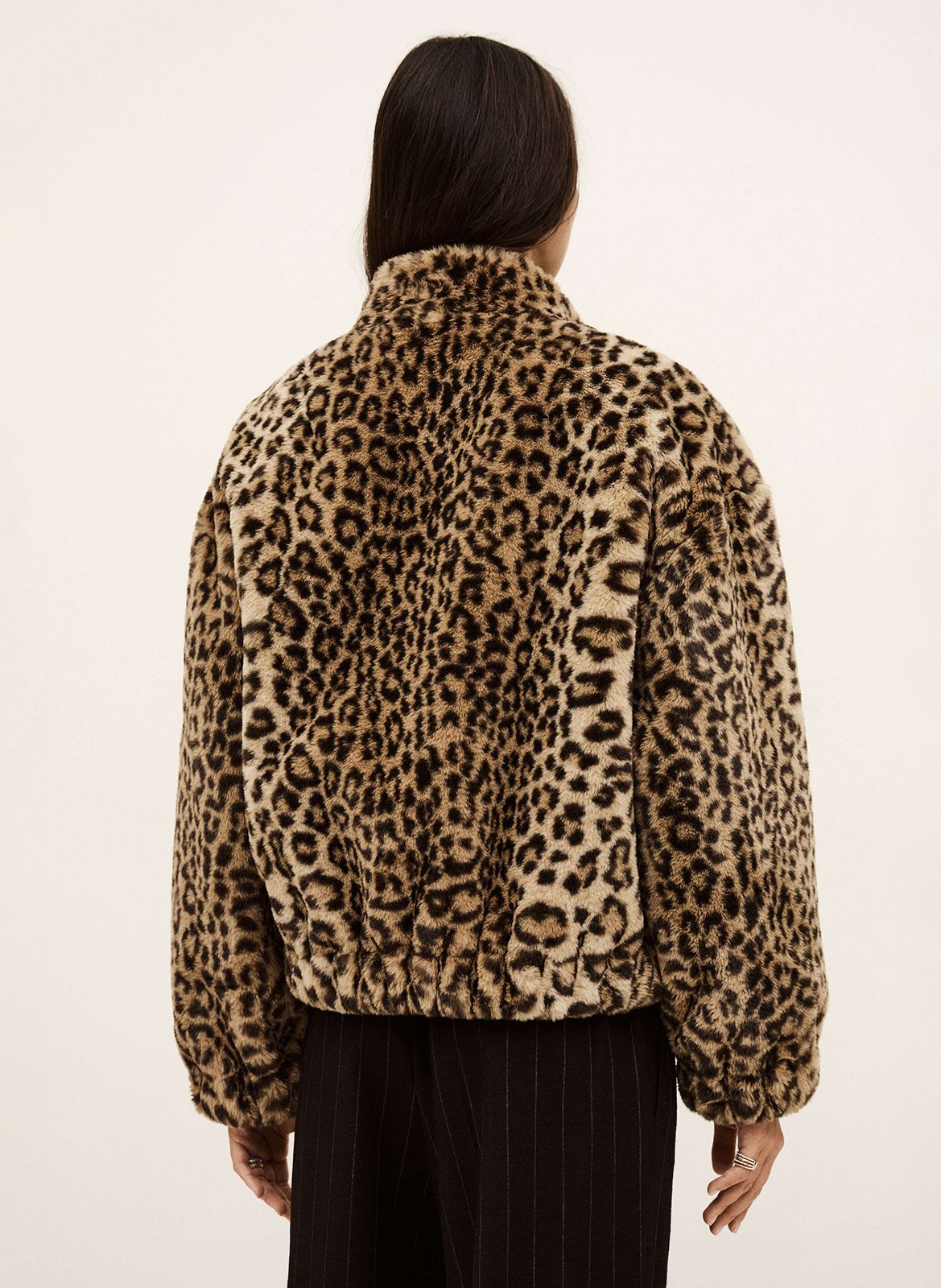 Veste oversize col montant imprimée BA&SH Beige