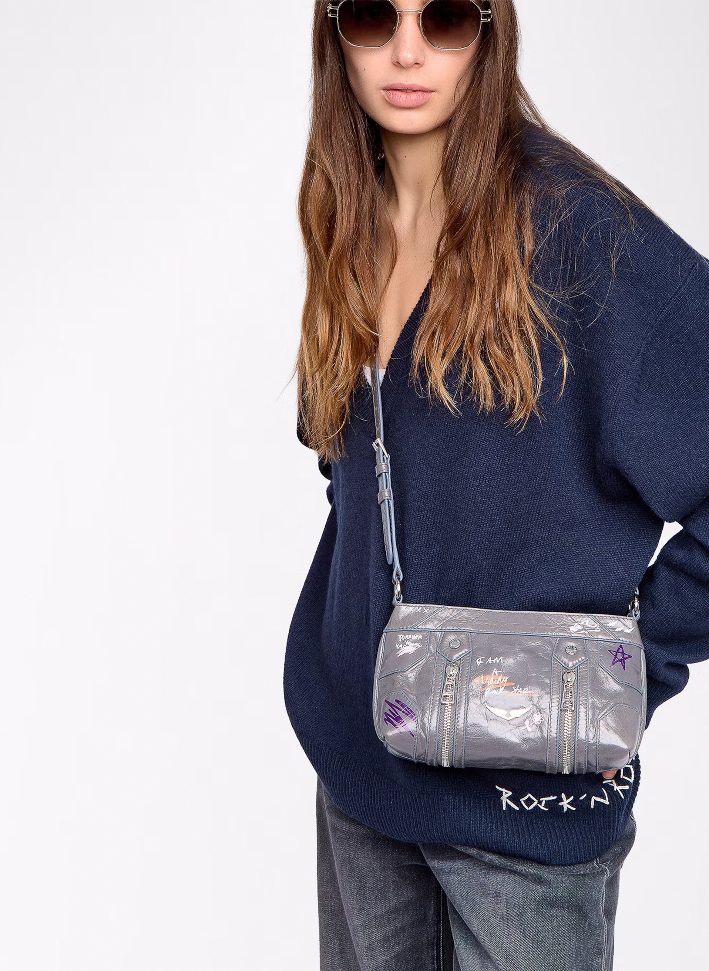 Leather crossbody bag ZADIG&VOLTAIRE Grey