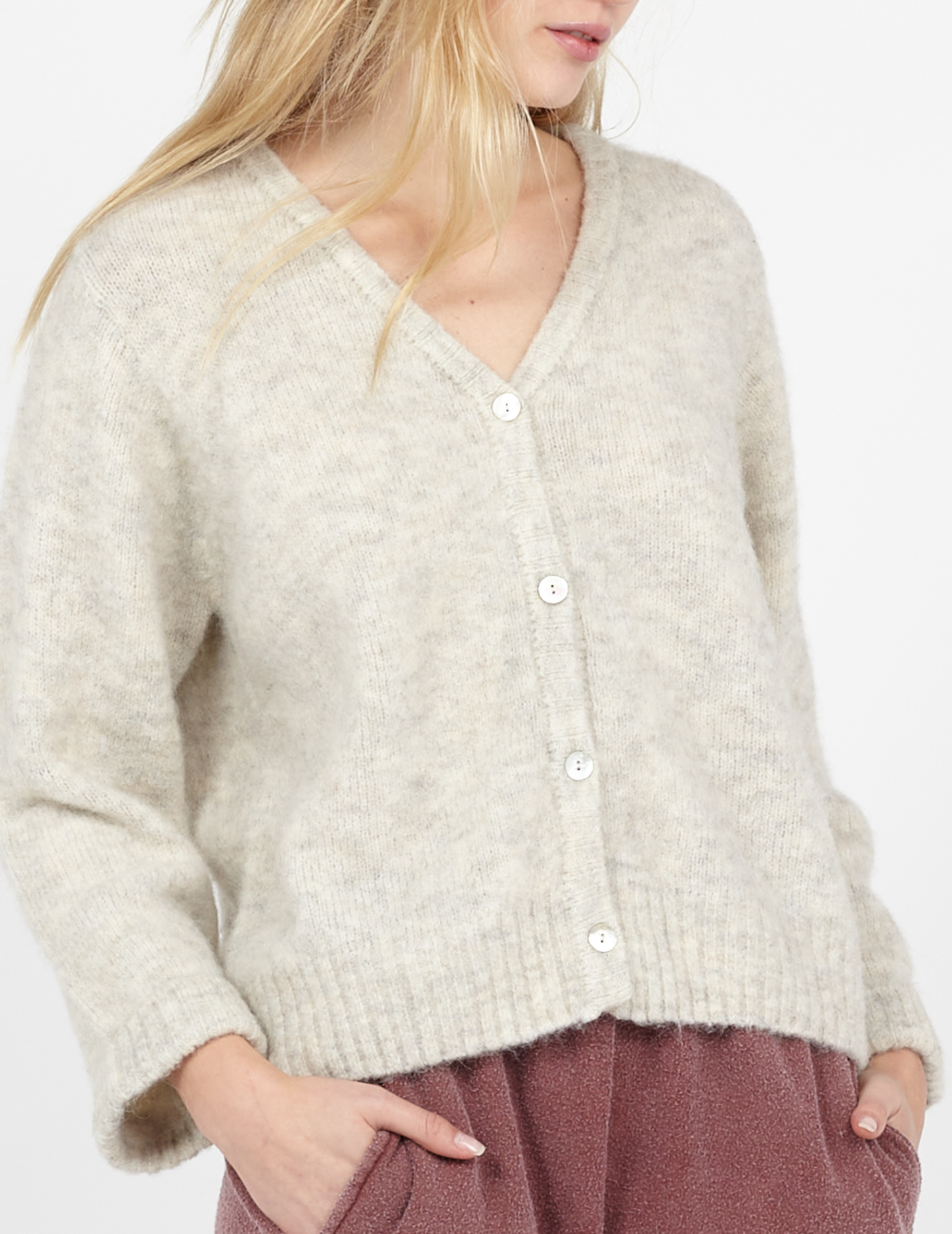 Gilet col V ample  AMERICAN VINTAGE Beige